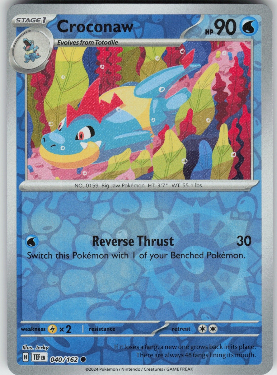 Reverse Holo Croconaw 040/162 Common SV05: Temporal Forces NM