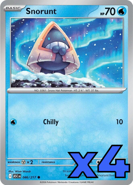 4x Snorunt 046/217 Me: Ascended Heroes PLAYSET x4 – Pokemon TCG – NM