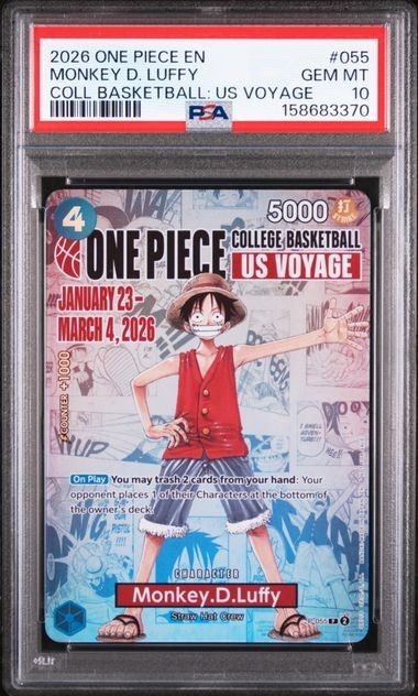 Monkey.D.Luffy (055) (College Basketball US Voyage) P-055 One Piece PSA 10