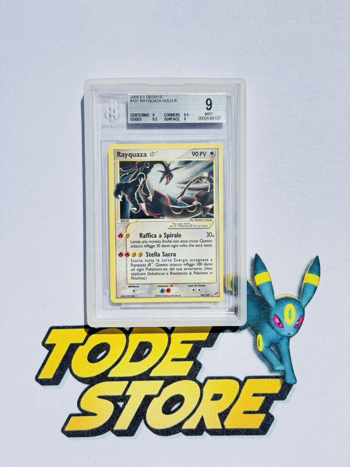 Pokemon Rayquaza Gold Star 107/107 Ex Deoxys ITA BGS 9 MINT (0.5 to 9.5) 2005
