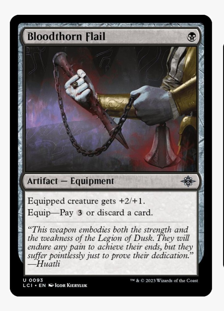 Bloodthorn Flail | MTG LCI Ixalan | Black Artifact Equipment Discard EDH | NM