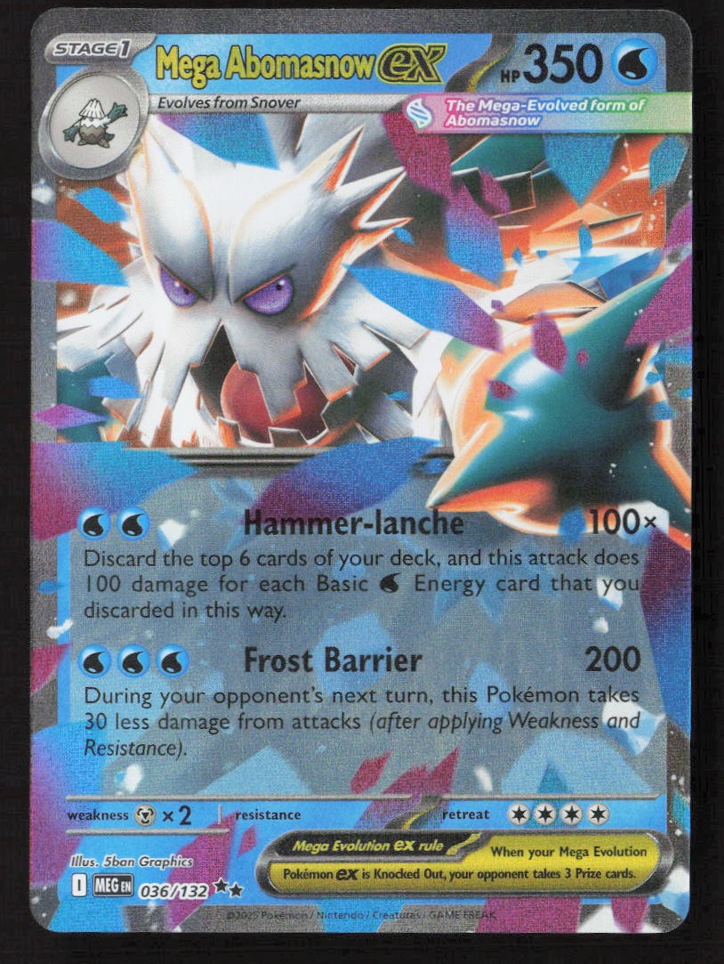 Mega Abomasnow ex Double Rare Holo ME01: Mega Evolution 036/132 NM
