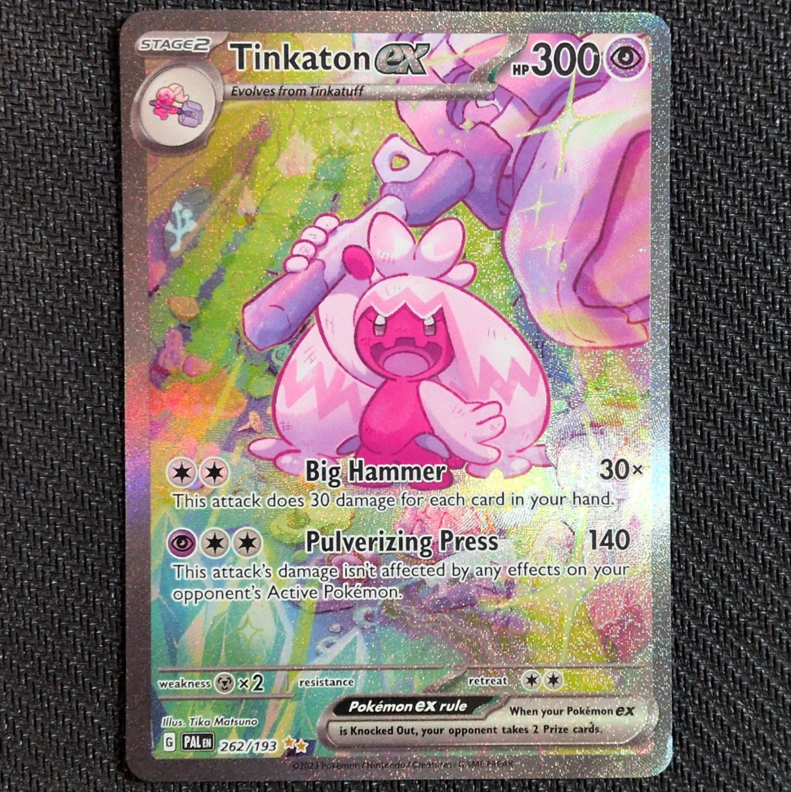 The Pokémon Company Tinkaton ex 262/193 Sv02: Paldea Evolved SIR Holo ENG