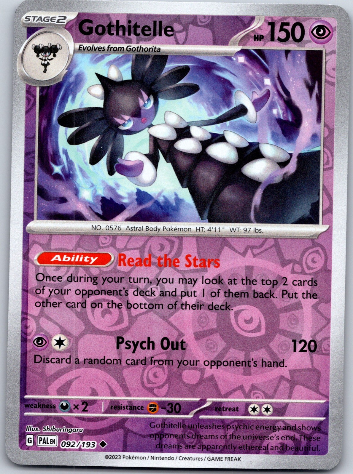 Gothitelle 092/193 – Paldea Evolved Reverse Holo