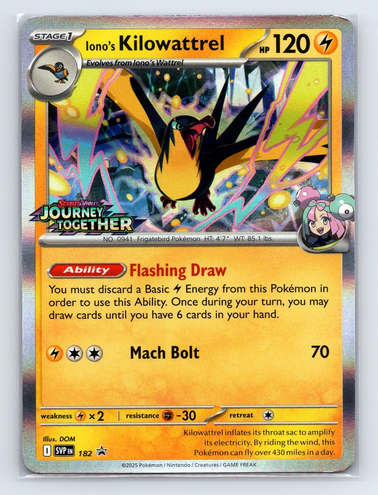 Iono’s Kilowattrel – (Prerelease) Promo SV: Scarlet & Violet Promo Cards 182 NM