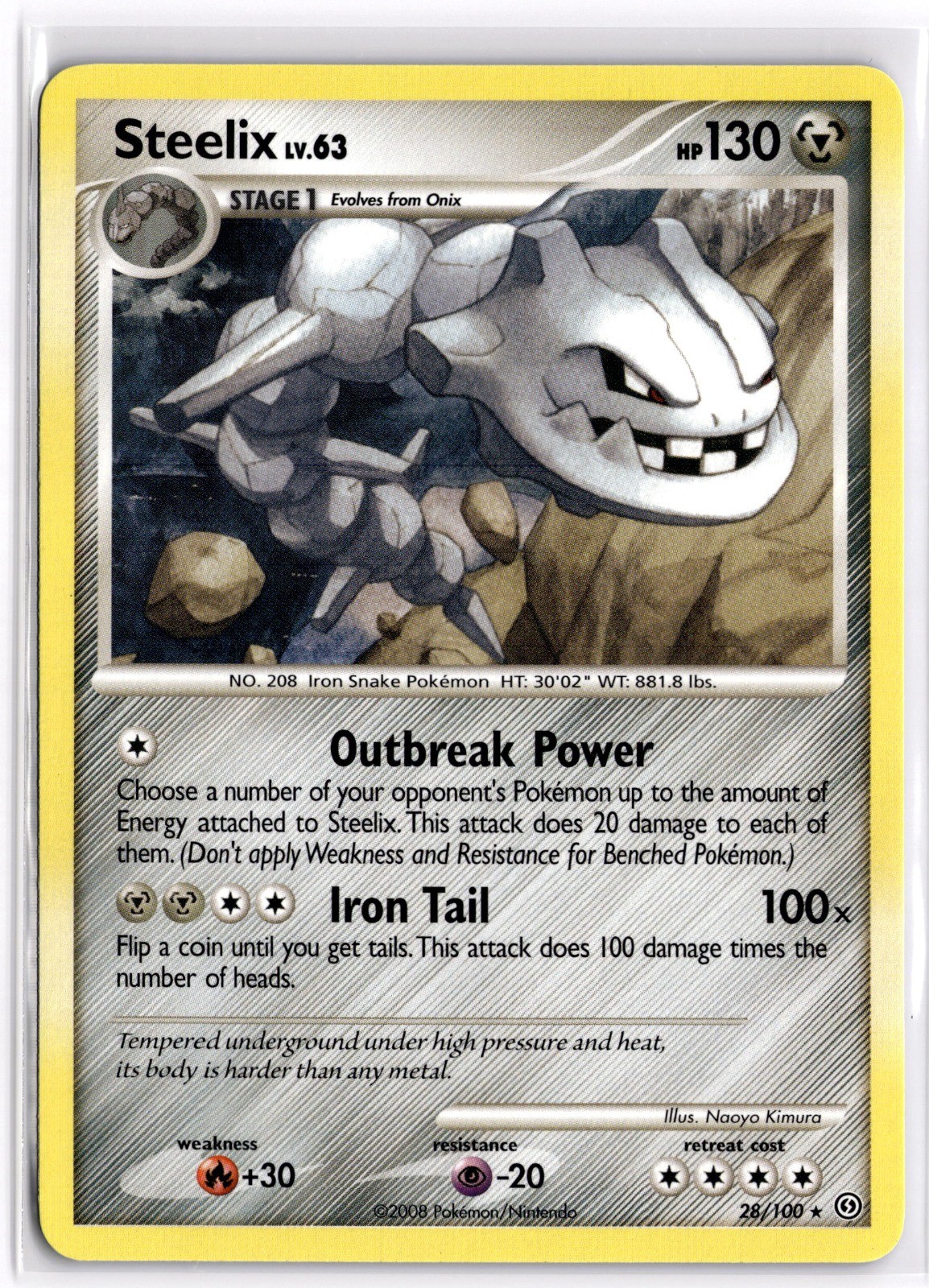 Pokemon TCG Steelix 28/100 Stormfront Rare NM