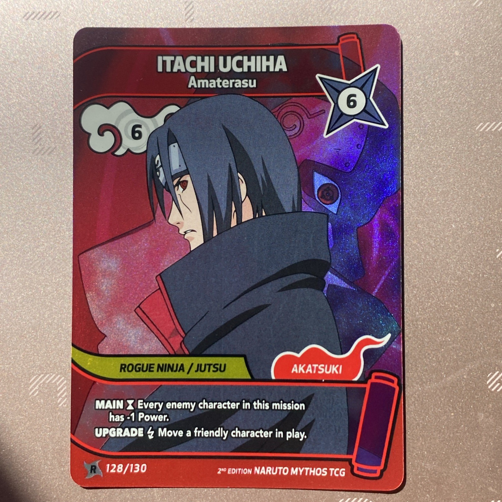 Naruto Mythos TCG 2nd Edition Itachi Uchiha Rare 128/130 English