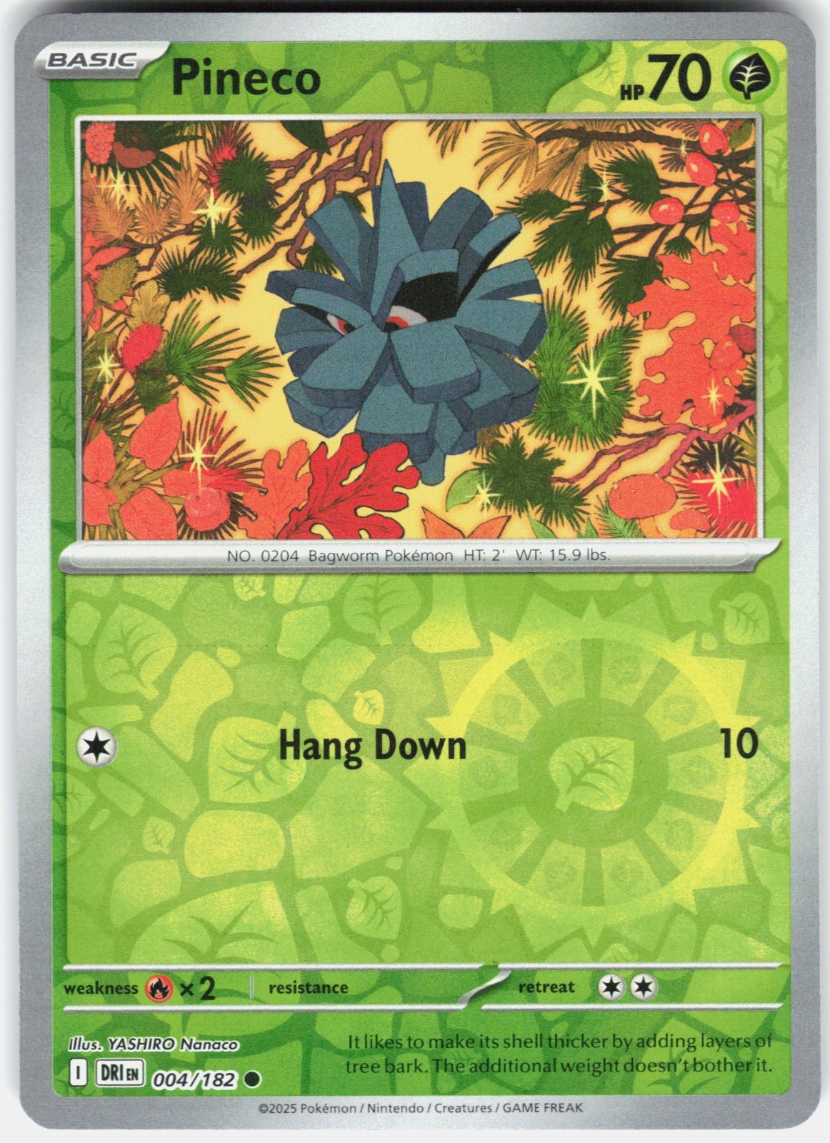 Pineco Reverse Holo SV10: Destined Rivals 004/182 NM YASHIRO Nanaco