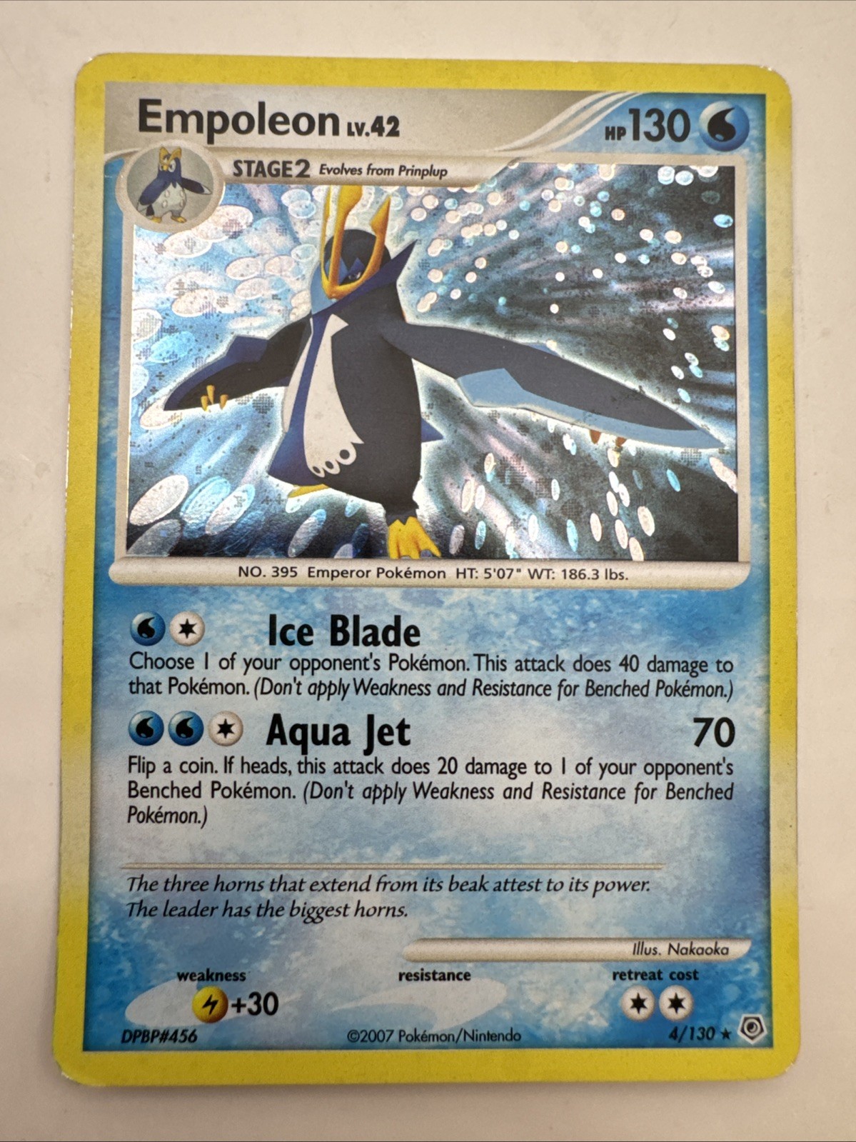 Pokémon TCG Empoleon Diamond & Pearl 4/130 Reverse Holo Holo Rare MP