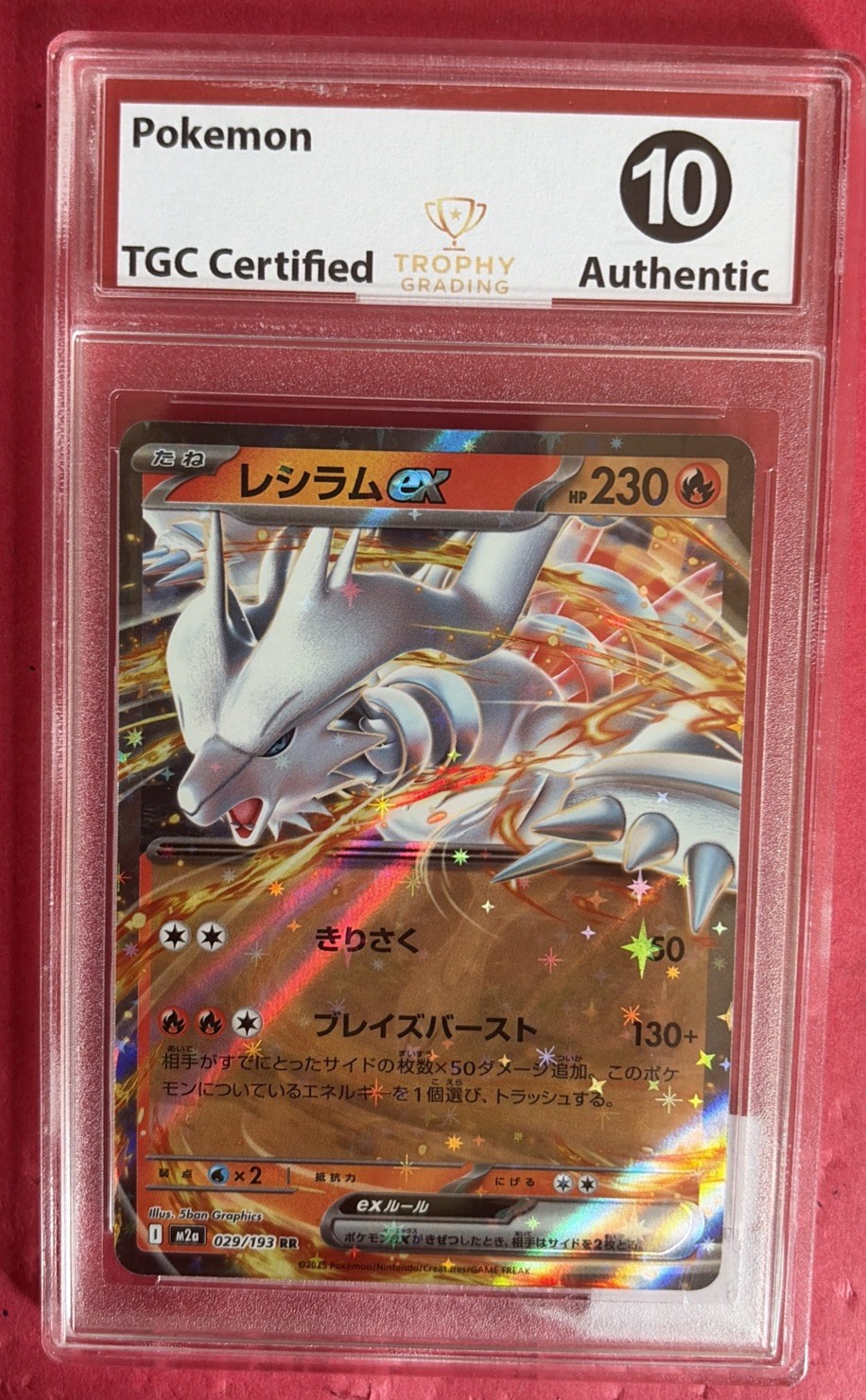 Reshiram Ex (2025) Japanese SV TGC Certified Authentic 10 Double Rare#29