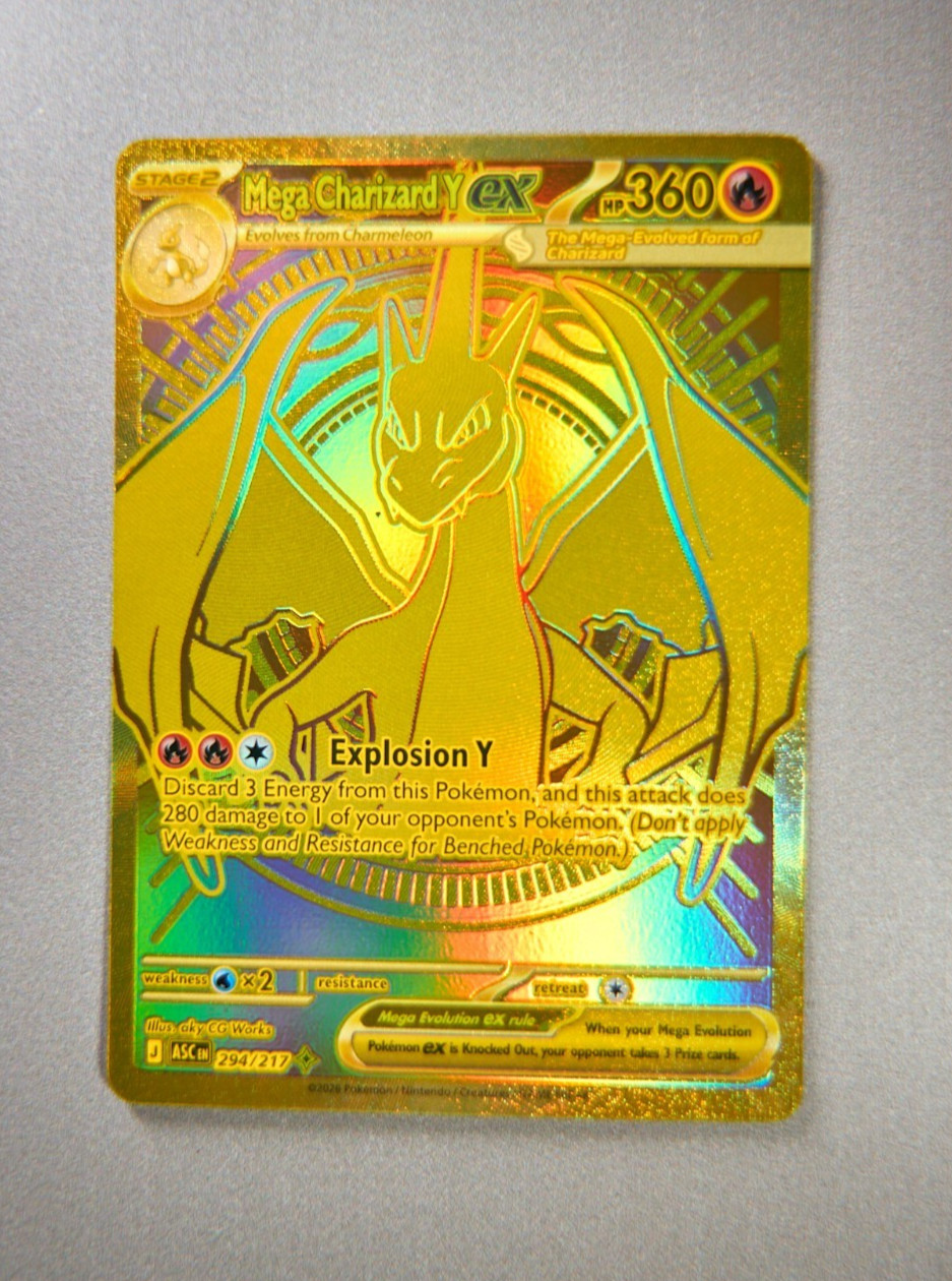 Mega Charizard EX 294/217 Hyper Rare Gold Holo Ascended Heroes Pokemon NM