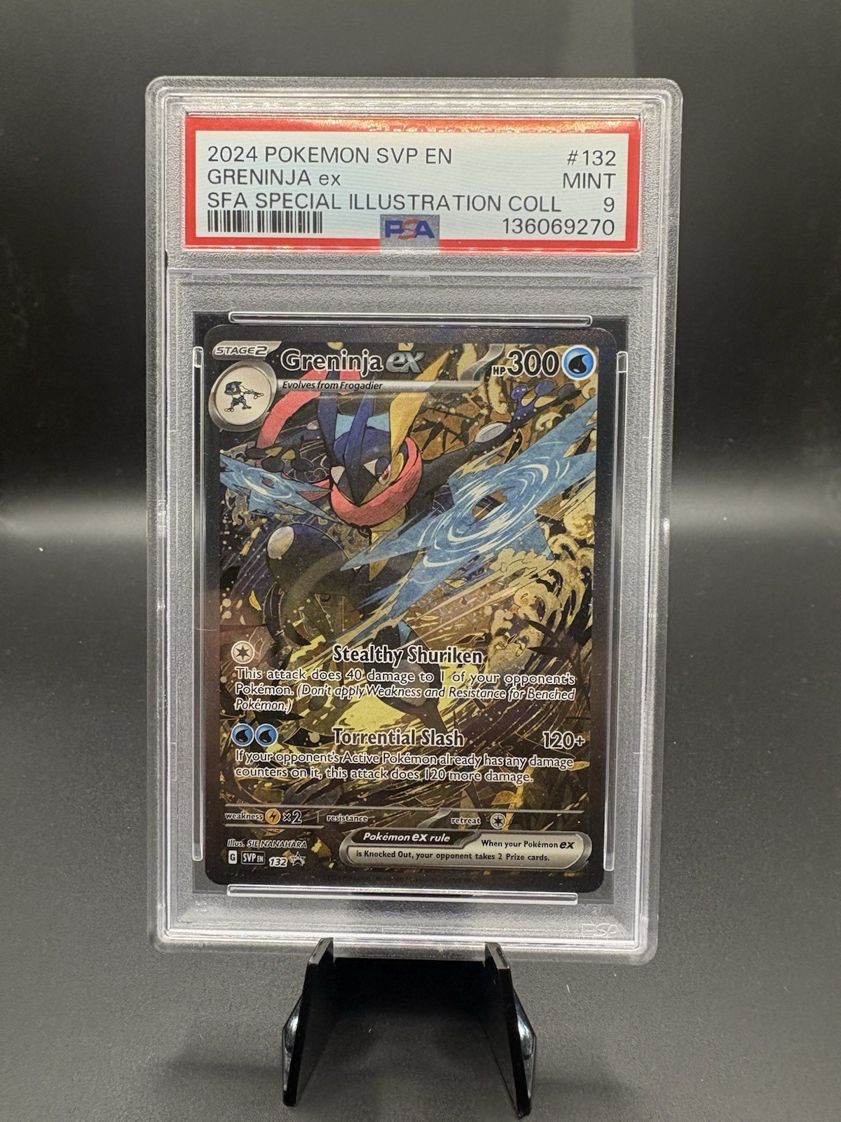 Pokémon TCG Greninja EX 132 Shrouded Fable Promo Special Illustration PSA 9
