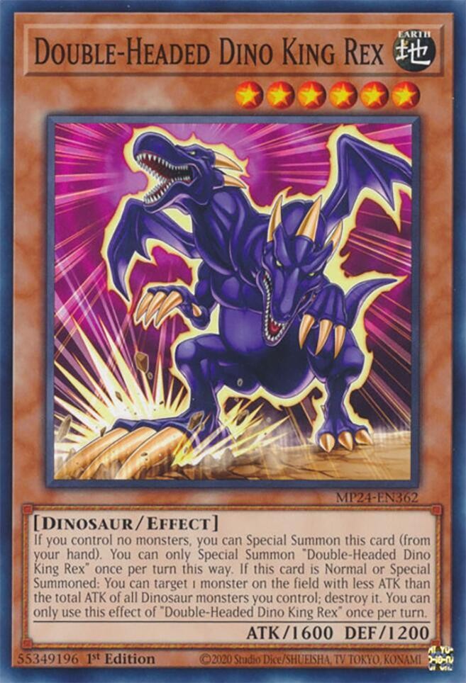 Yugioh Double-Headed Dino King Rex 1st Edition Common MP24-EN362 NM