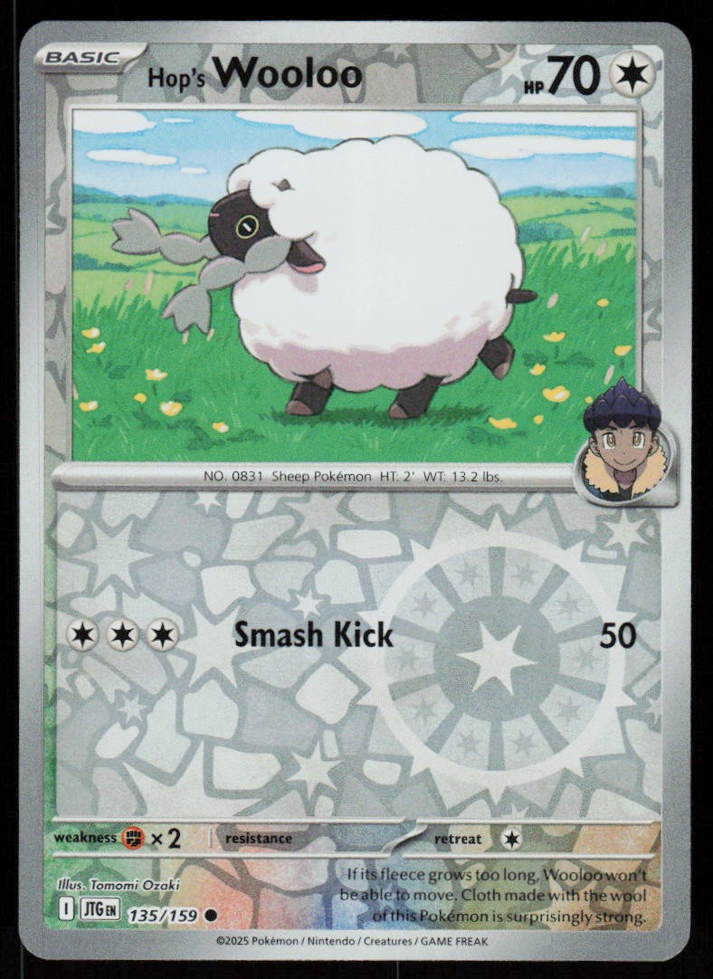 Hop’s Wooloo 135/159 Common Journey Together Pokemon Reverse Holo Near Mint