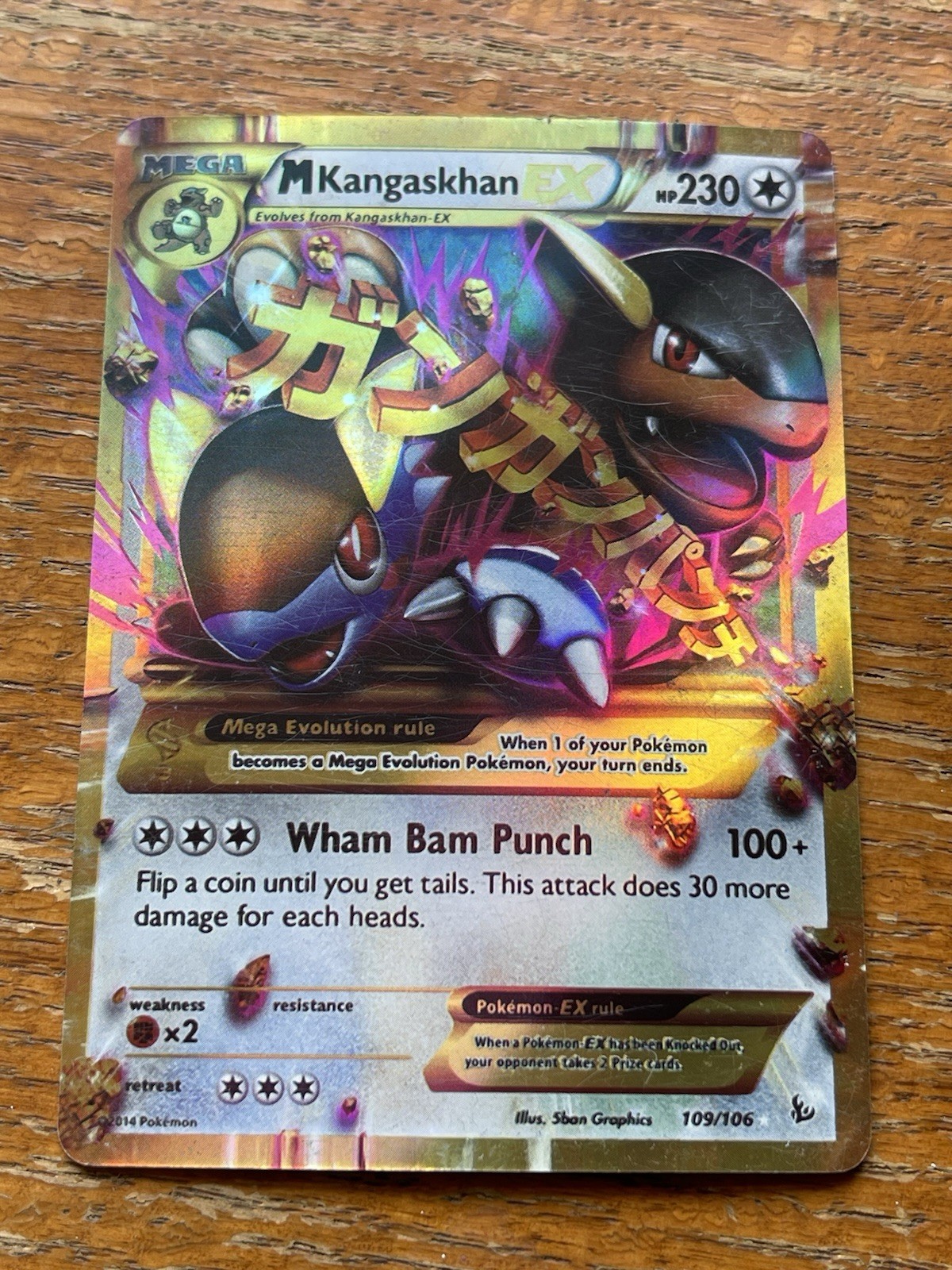 Pokemon M Kangaskhan EX 109/106 Secret Rare XY Flashfire Holo TCG Card 2014