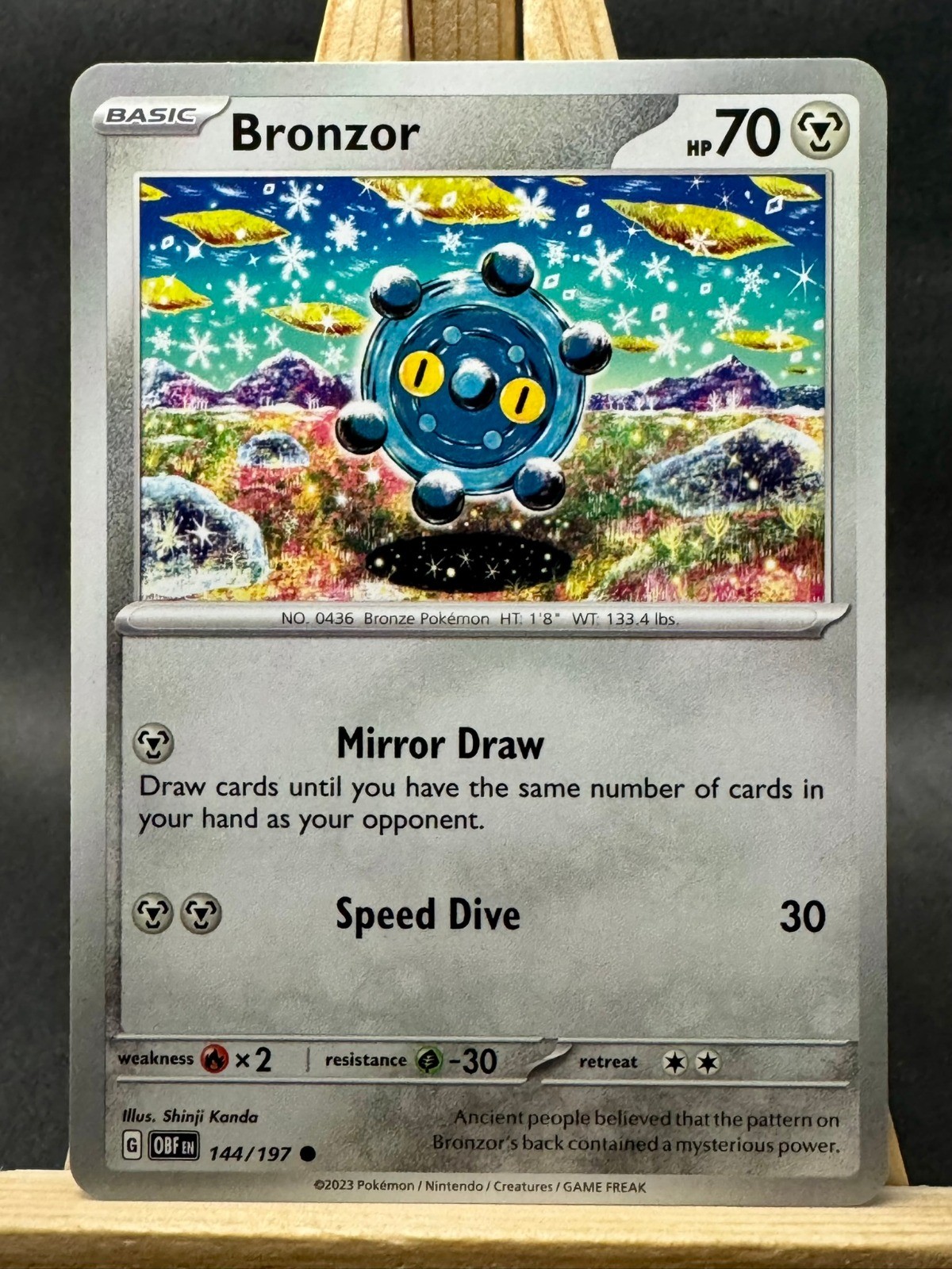 Bronzor Shinji Kanda Pokemon Trading Card Game SV03: Obsidian Flames 144/197 NM