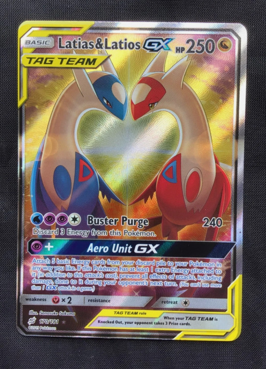2019 Pokemon Sun & Moon Team Up #170/181 FA Latias & Latios Gx Alternate Art