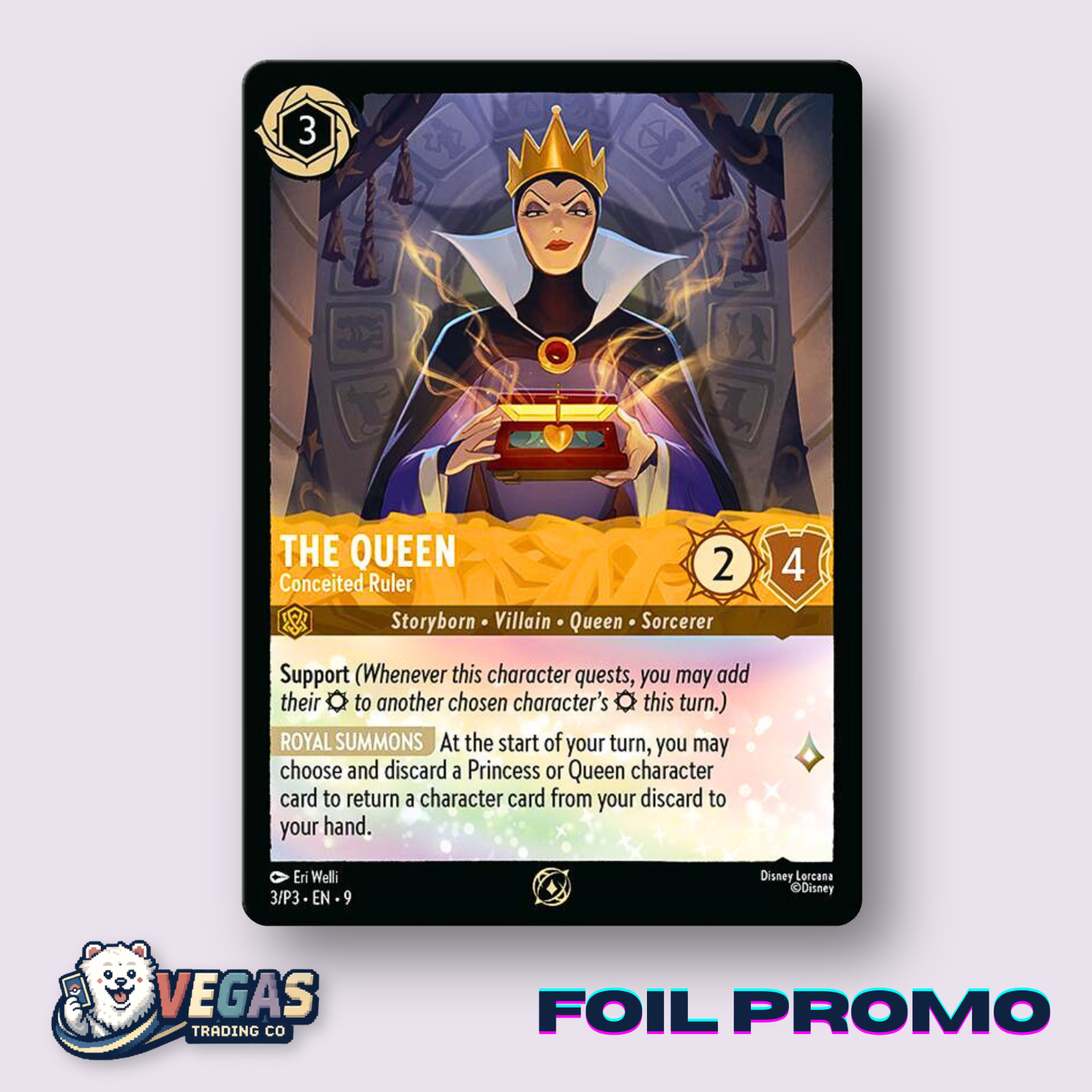 The Queen Conceited Ruler 3/P3 Foil Promo Fabled Maleficent LP Disney Lorcana