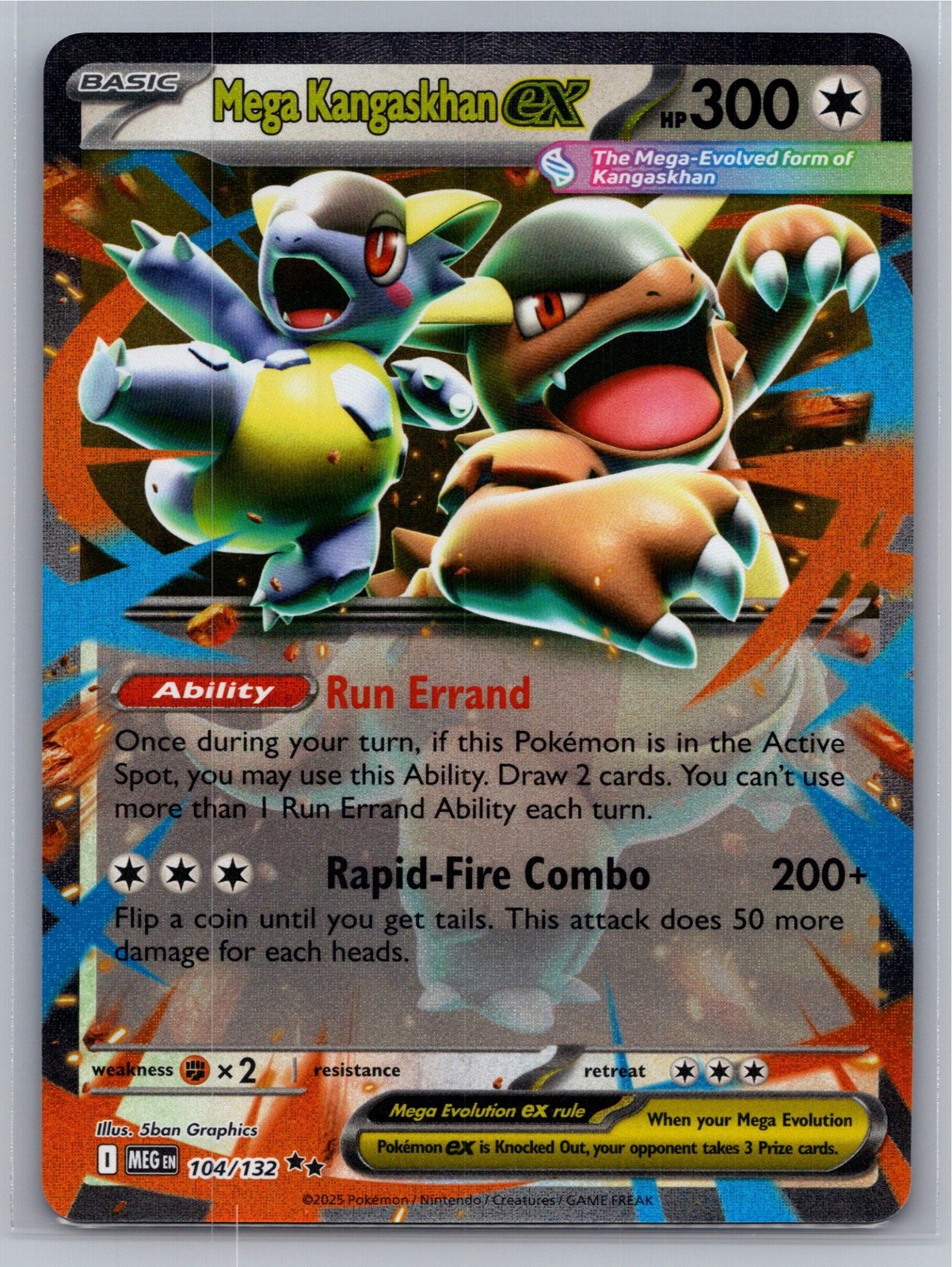Mega Kangaskhan ex 104/132 Double Rare Mega Evolution Pokemon Holofoil NM