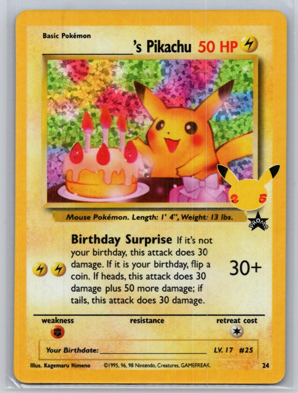 _____’s Pikachu 24 Celebrations: Classic Collection Pokemon Holo NM