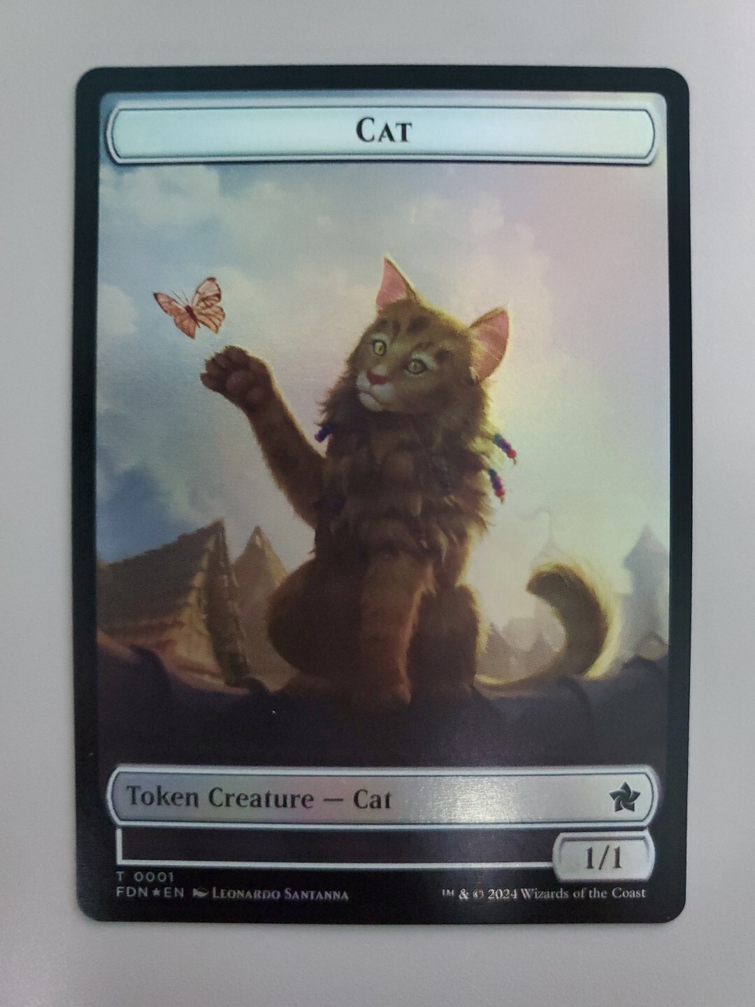 MTG Cat(01)/Spirit(07) Foundations Double Sided Foil Token