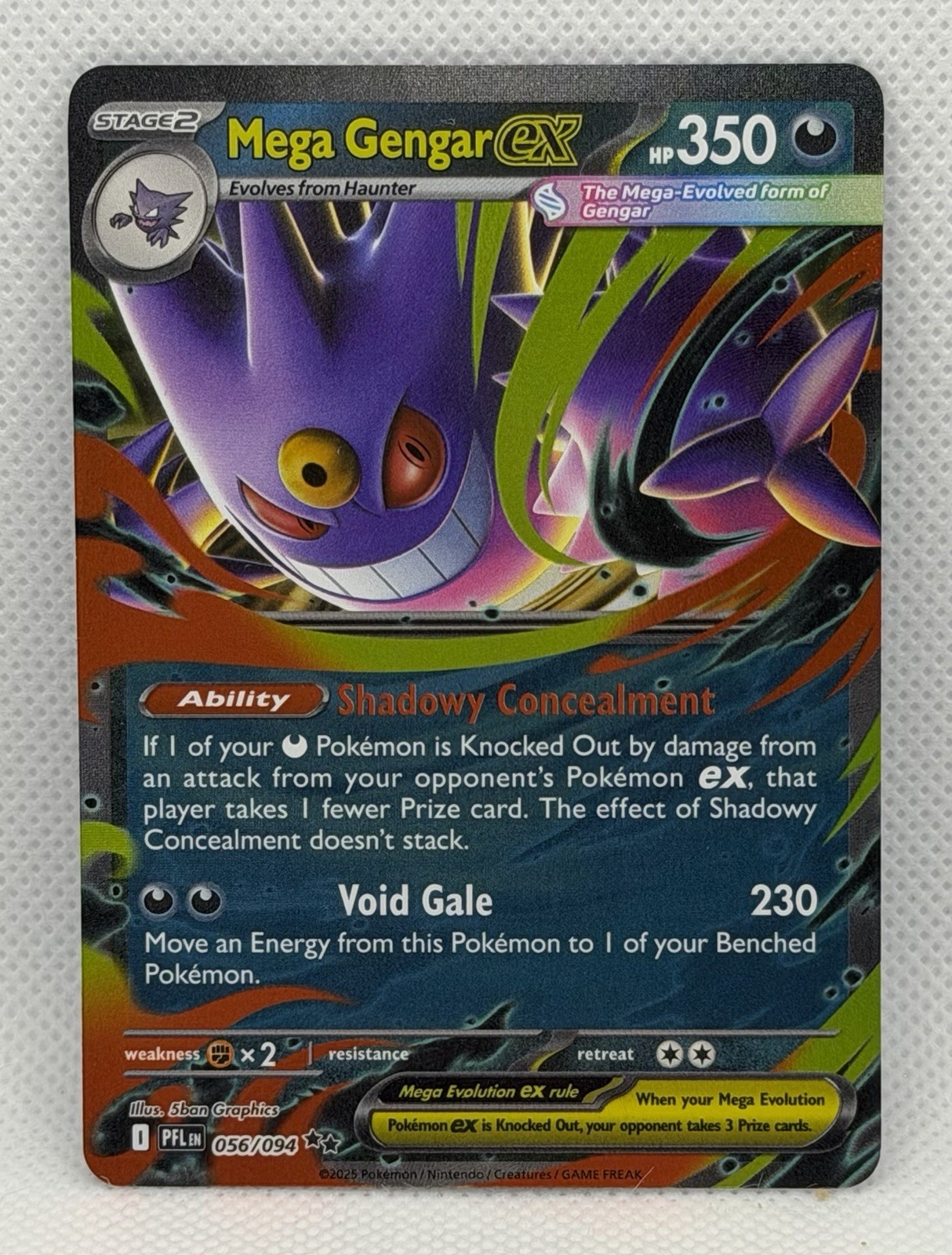 Pokemon Mega Gengar Ex Phantasmal Flames Double Rare 056/094 NM