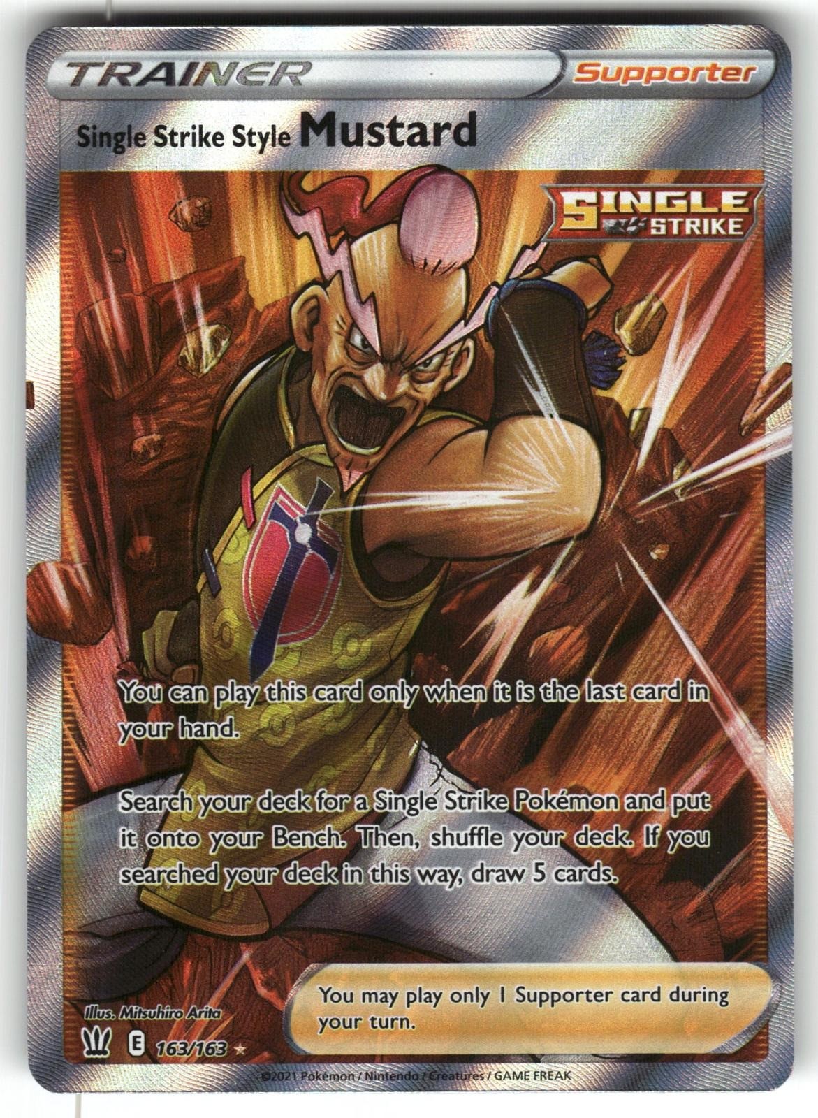 Single Strike Style Mustard 163/163 Ultra Rare Battle Styles Pokemon Near Mint