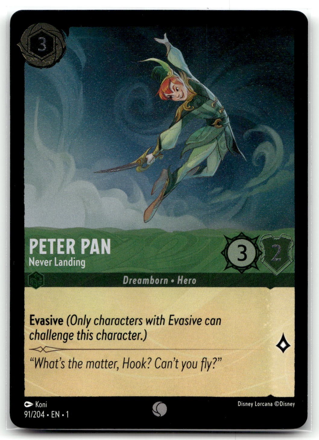 Peter Pan – Never Landing The First Chapter 91/204 Common Lorcana TCG NM