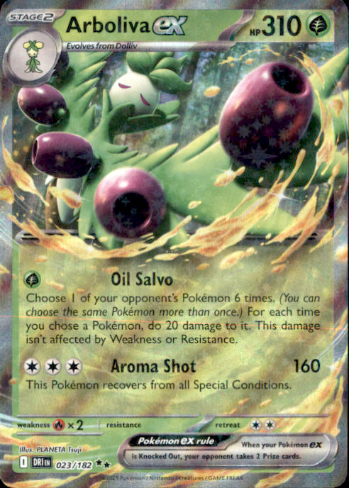 Arboliva ex Holo Double Rare SV10: Destined Rivals 023/182 NM PLANETA Tsuji 2025