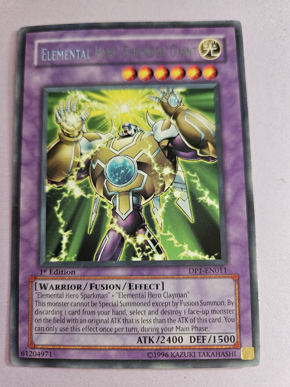 Konami Elemental Hero Thunder Giant Fusion/Effect Monster 1st Edition DP1-EN011