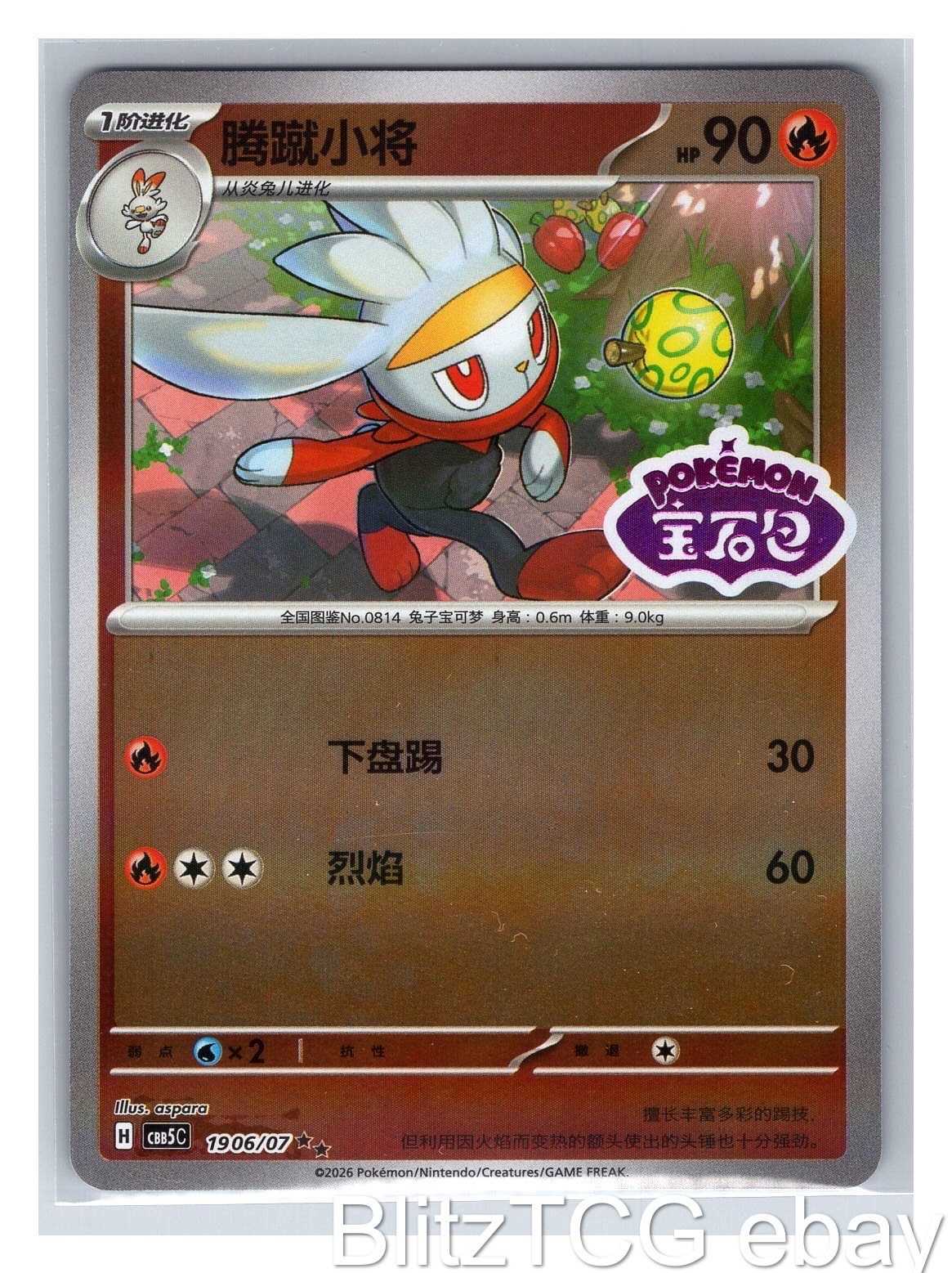 Raboot CBB5C 1906/007 Gem Pack Volume 5 Pokemon Chinese NM/M