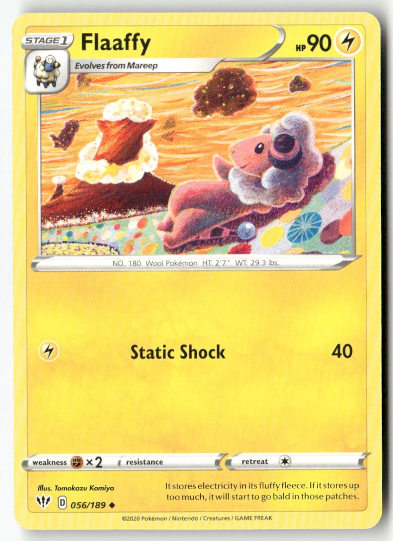 Flaaffy 056/189 Uncommon Darkness Ablaze Pokemon Lightly Played Tomokazu Komiya