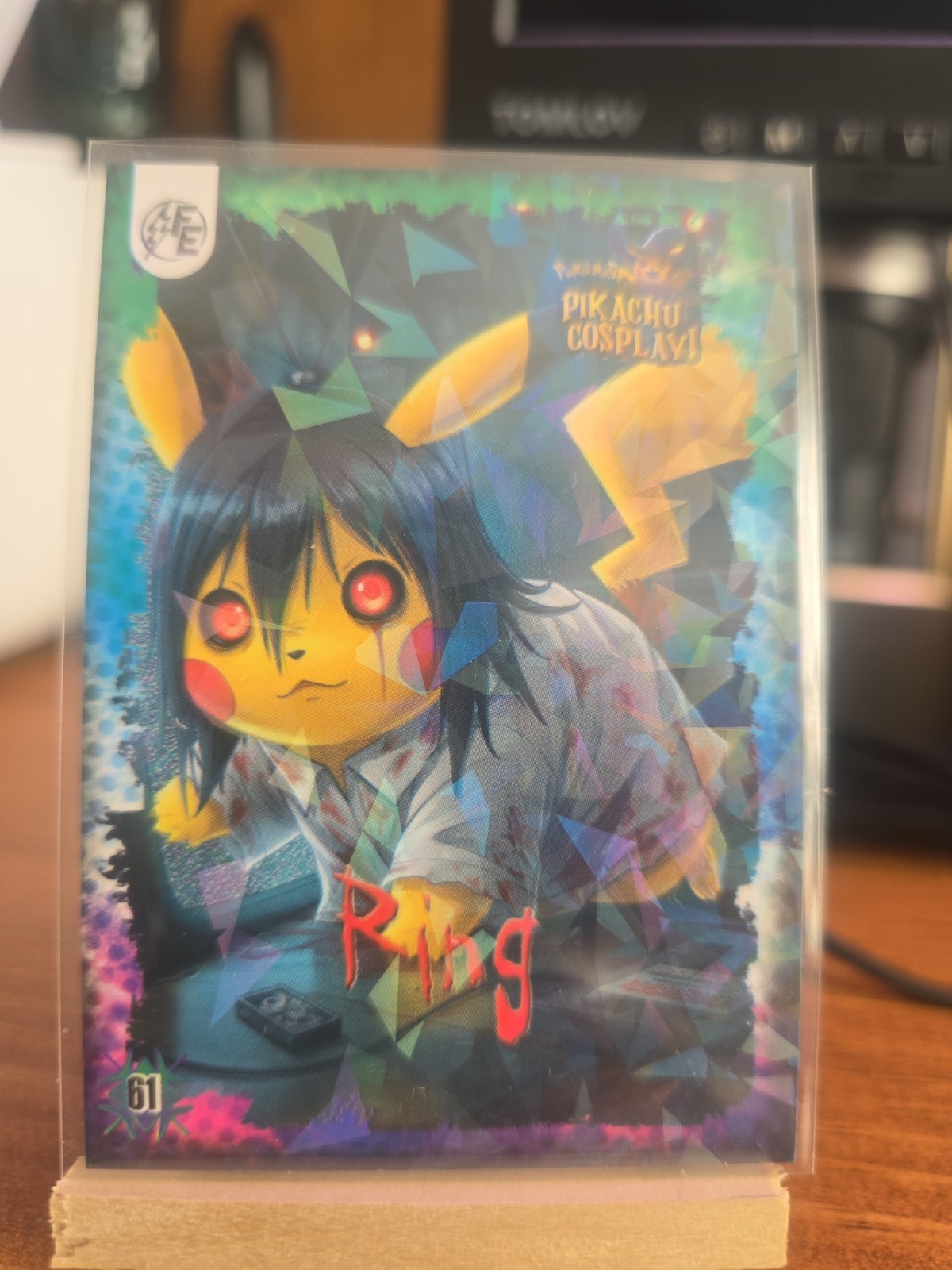 Ring (Pikachu) #61 – Galaxy Holo – Cracked Ice Pikachu Cosplay – Pokemon