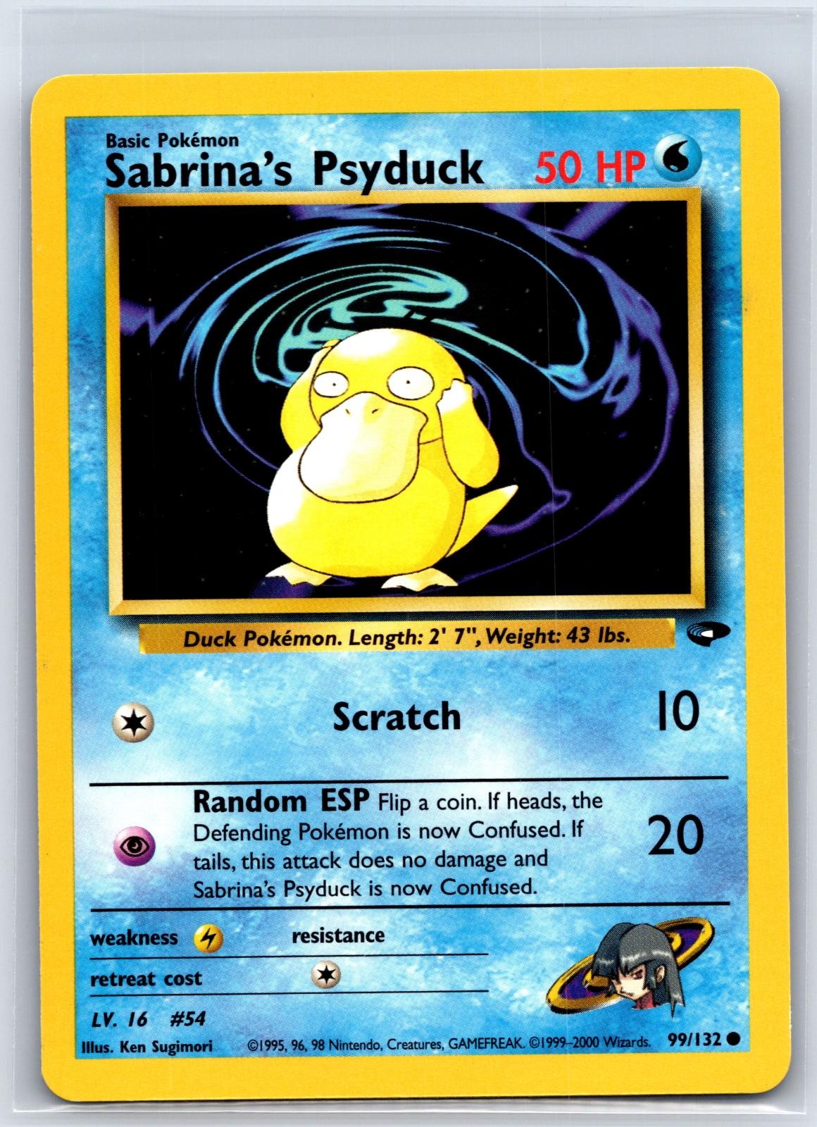 Sabrina’s Psyduck 99/132 Common Gym Challenge Pokemon Unlimited NM/M 609d-8