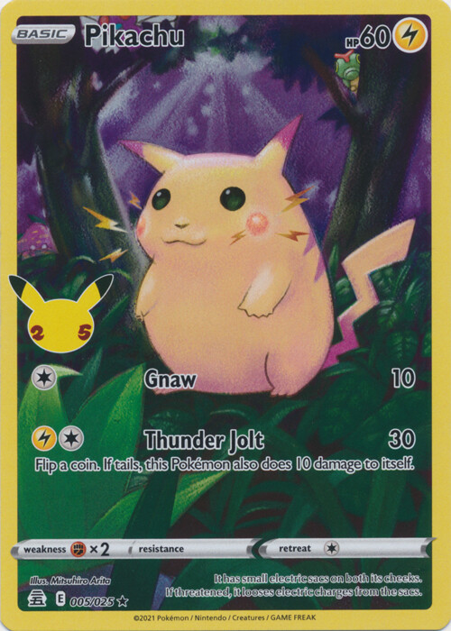 Pikachu – 005/025 Full Art Holo Rare Celebrations NM Pokemon TCG