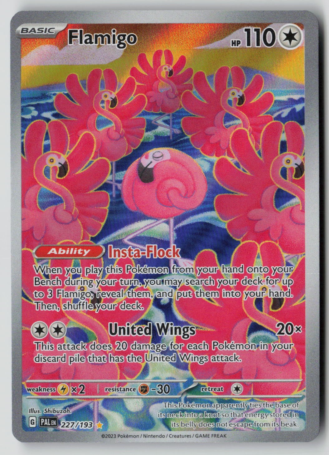 Flamigo 227/193 Illustration Rare Paldea Evolved Pokemon NM