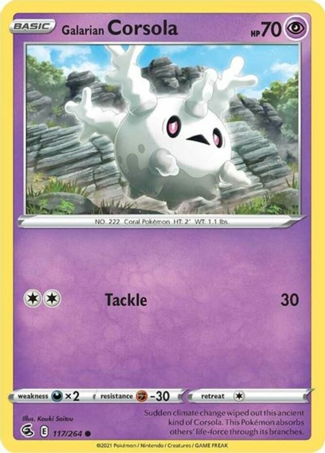 Galarian Corsola – 117/264 – Common – Damaged