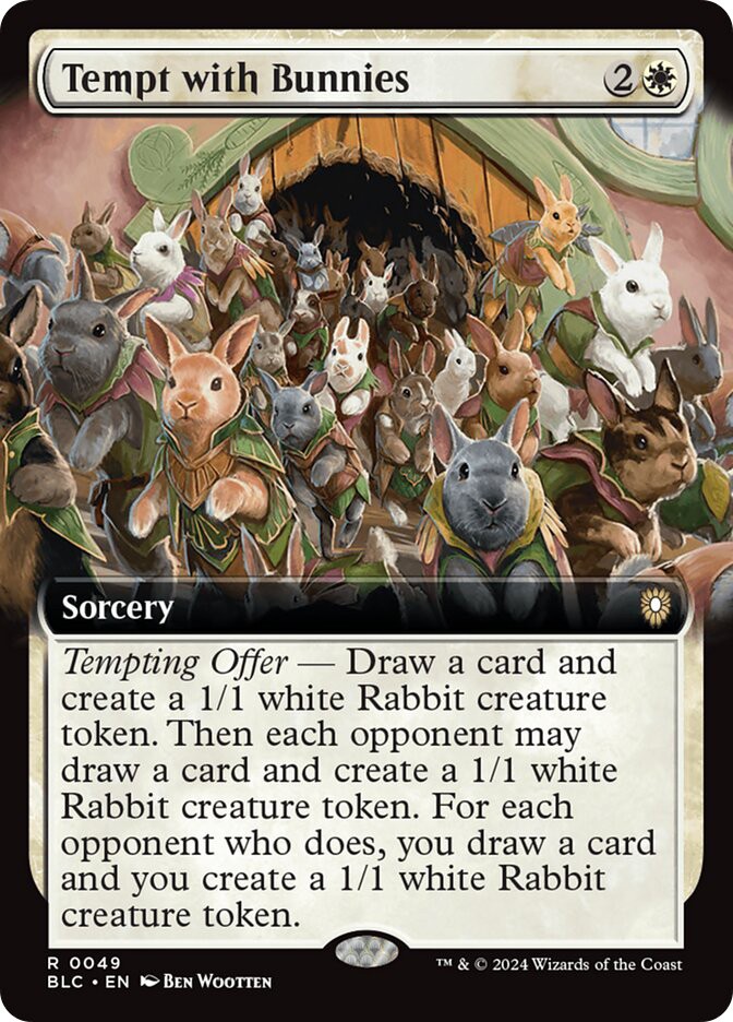 MTG Tempt with Bunnies Extended Art – Bloomburrow Commander #049