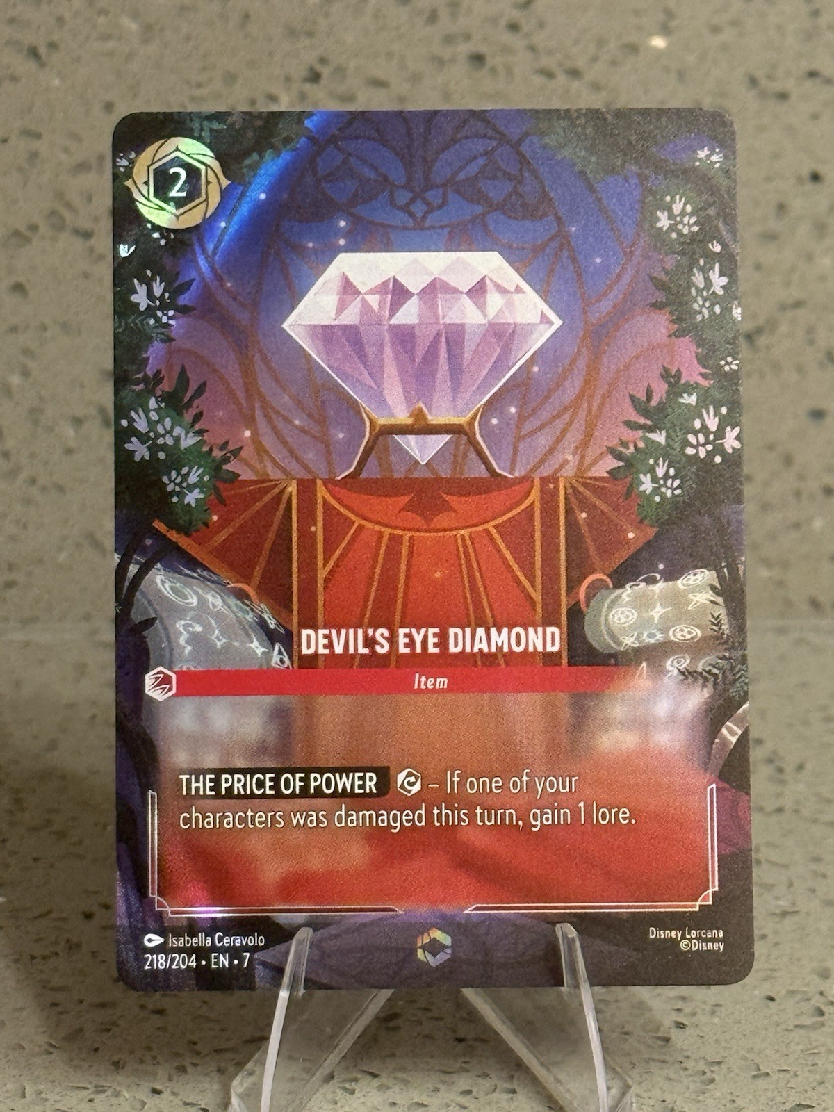 Ravensburger Disney Lorcana TCG Devil’s Eye Diamond Enchanted 218/204 EN