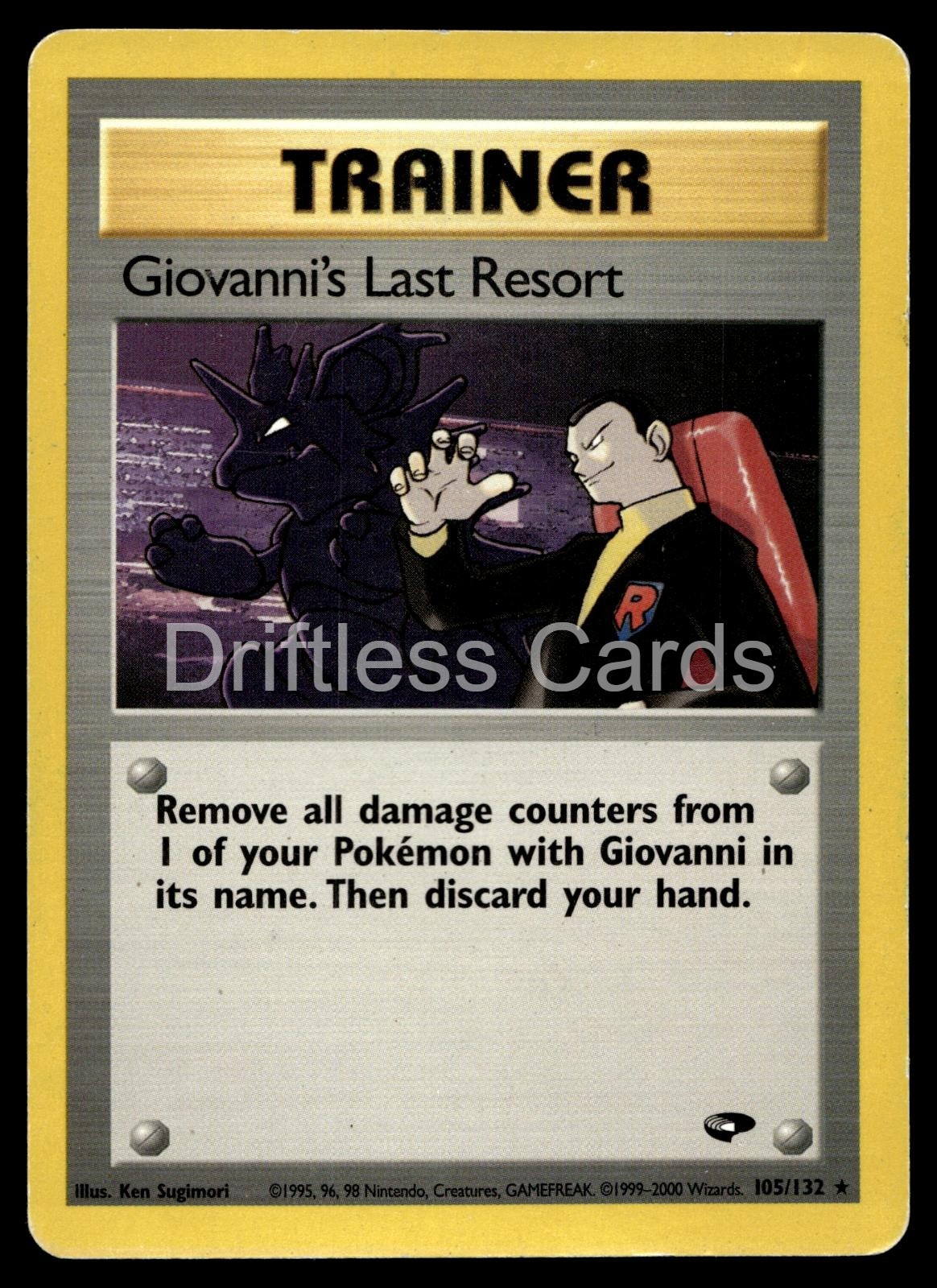 Giovanni’s Last Resort 105/132 Rare Gym Challenge Pokemon Unlimited MP