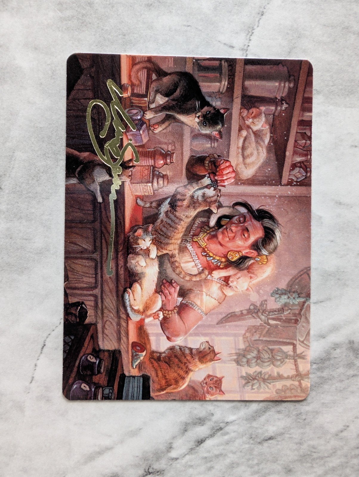 Cat Collector (Gold Signature) | MTG Foundations Art Series 1/54 | Chris Seaman