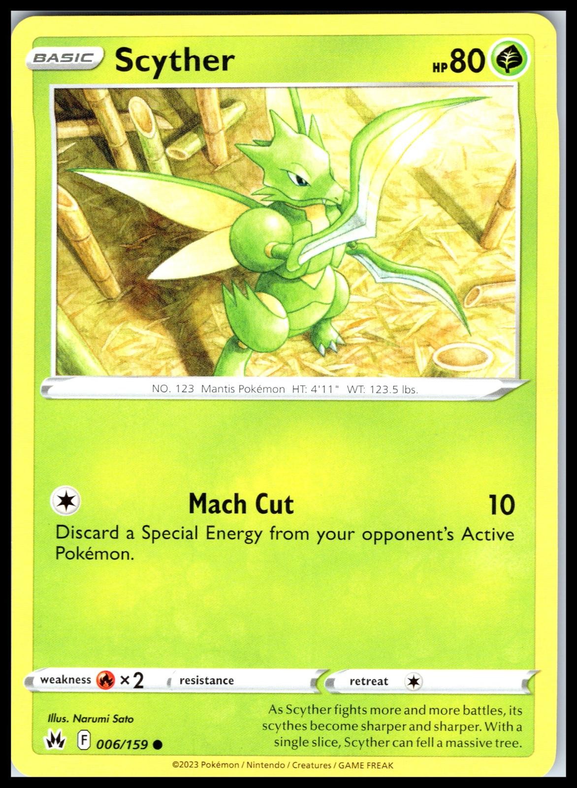 SCYTHER – Pokemon – Narumi Sato 006/159 CRZ Crown Zenith – LP