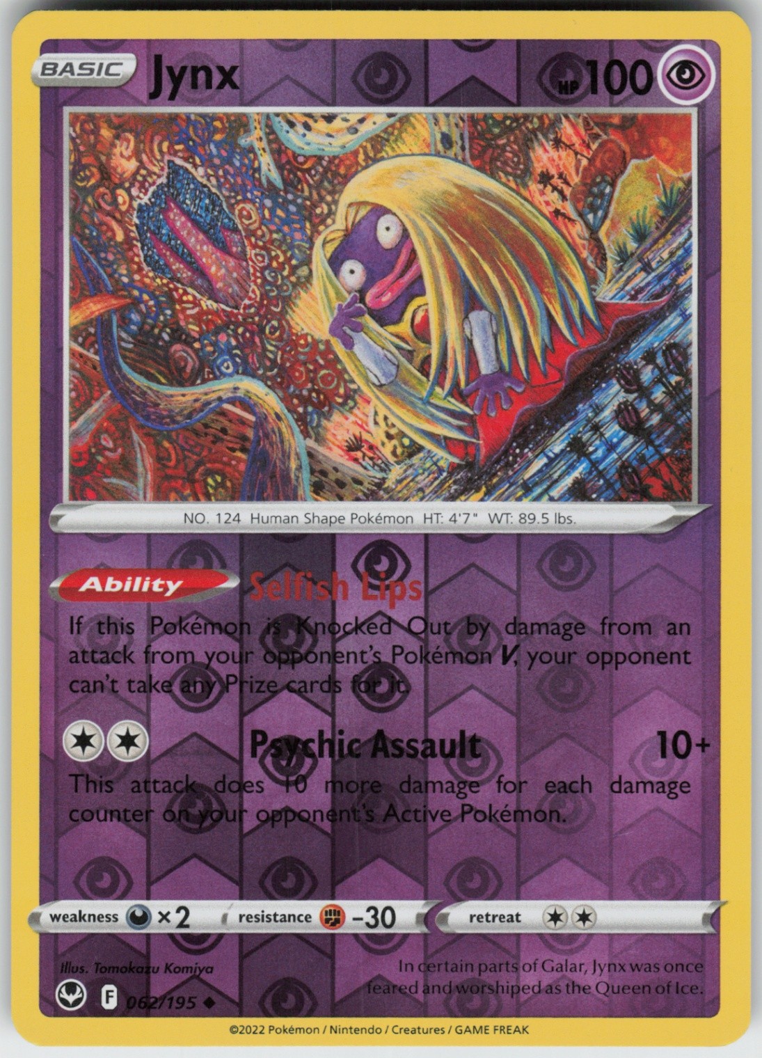 PO-06 Reverse Holo Jynx 062/195 Uncommon SWSH12: Silver Tempest