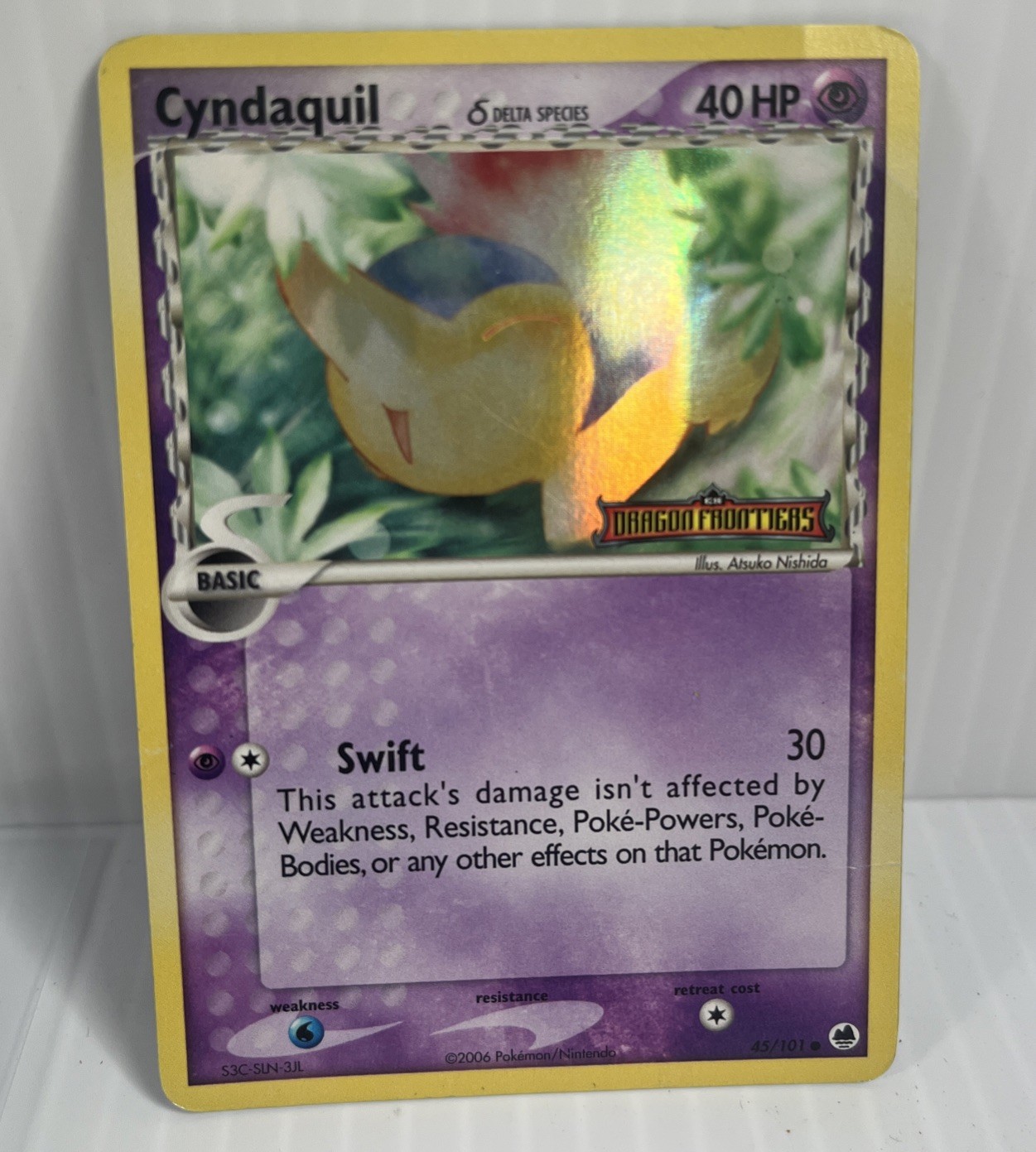 Pokemon Cyndaquil (Delta Species) 45/101 Dragon Frontiers Stamped Holo DMG