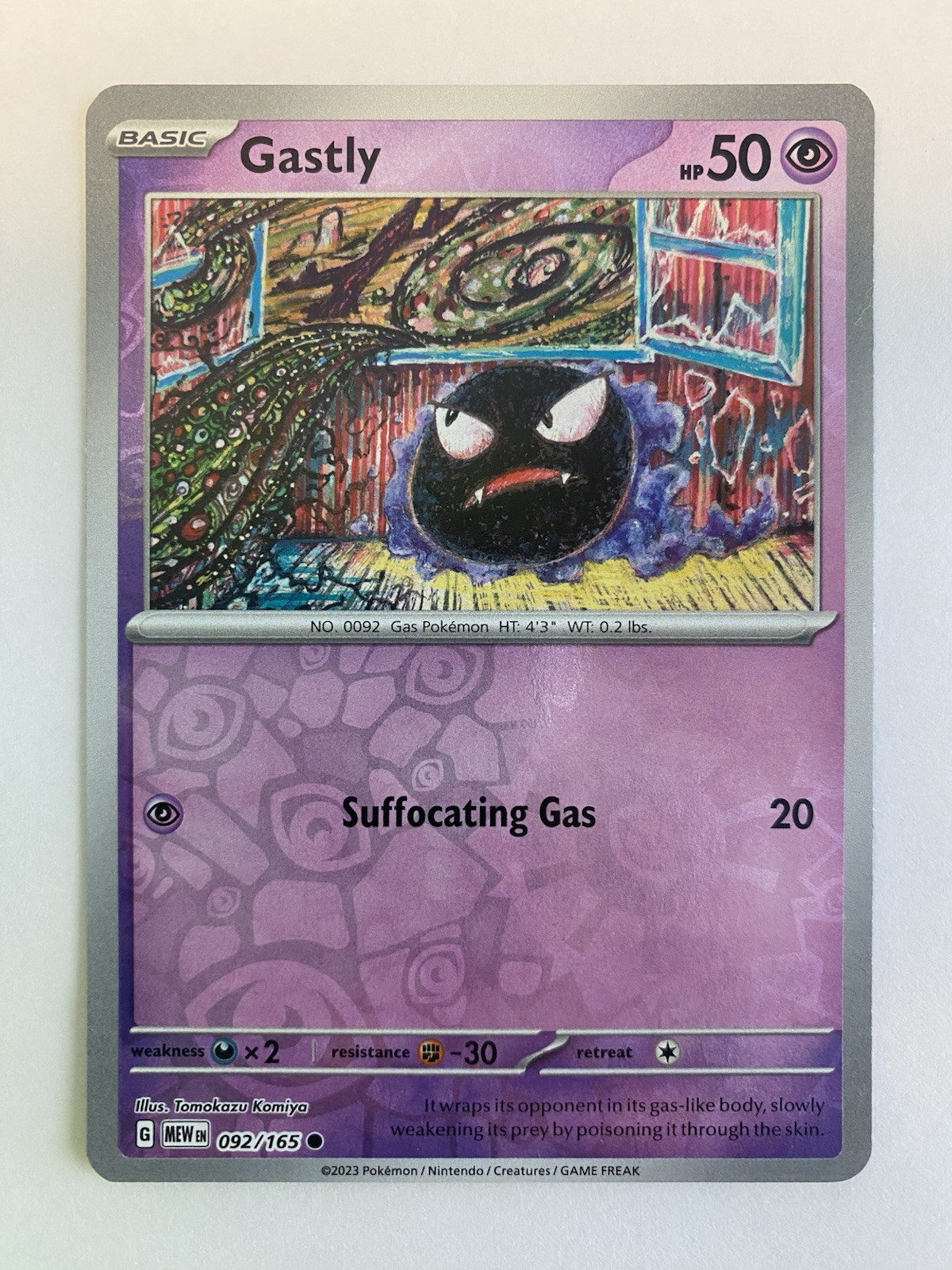 Gastly 92/165 Reverse Holo Scarlet & Violet 151 Pokemon Trading Card TCG