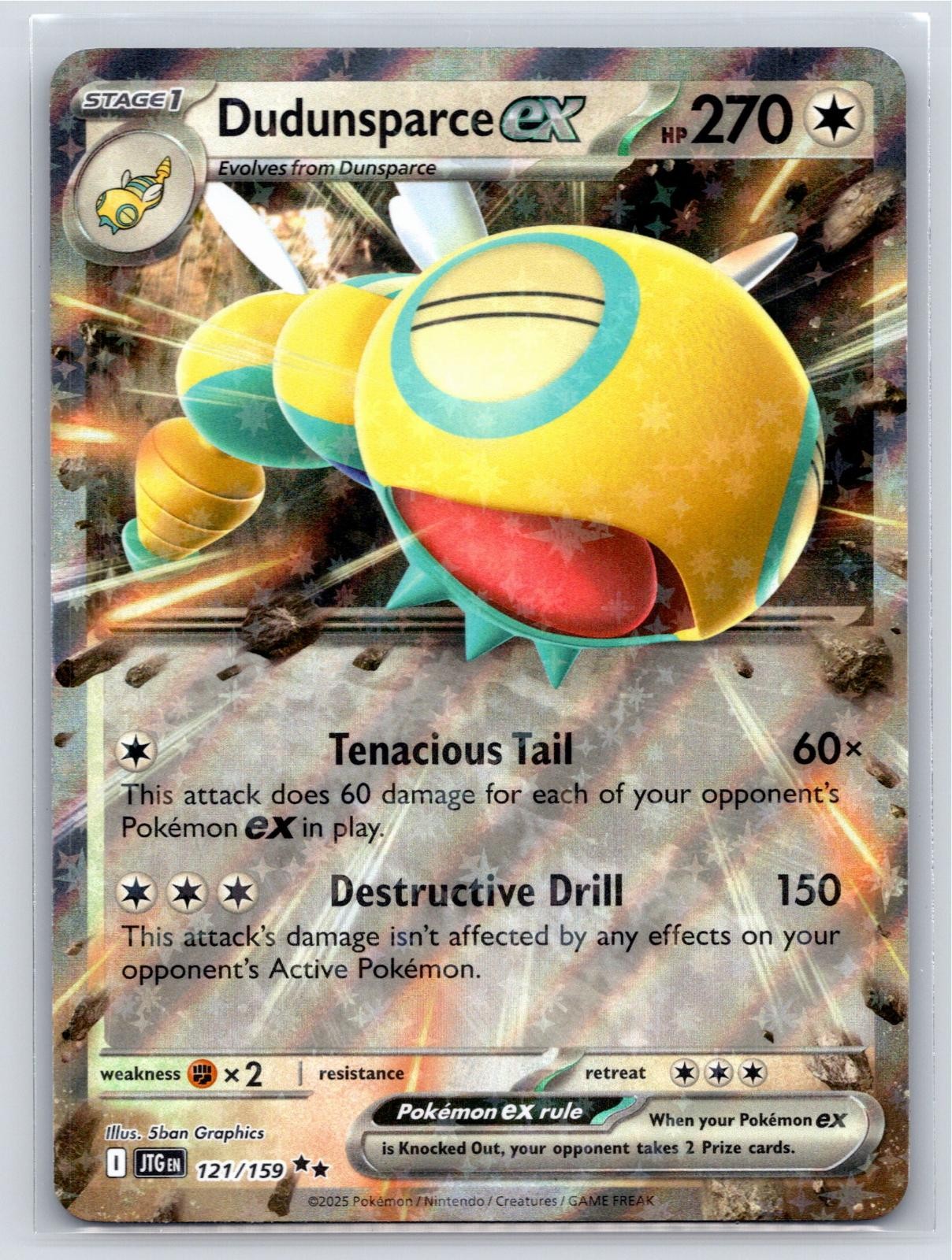 Dudunsparce ex 121/159 Double Rare Journey Together Pokemon Holo Near Mint