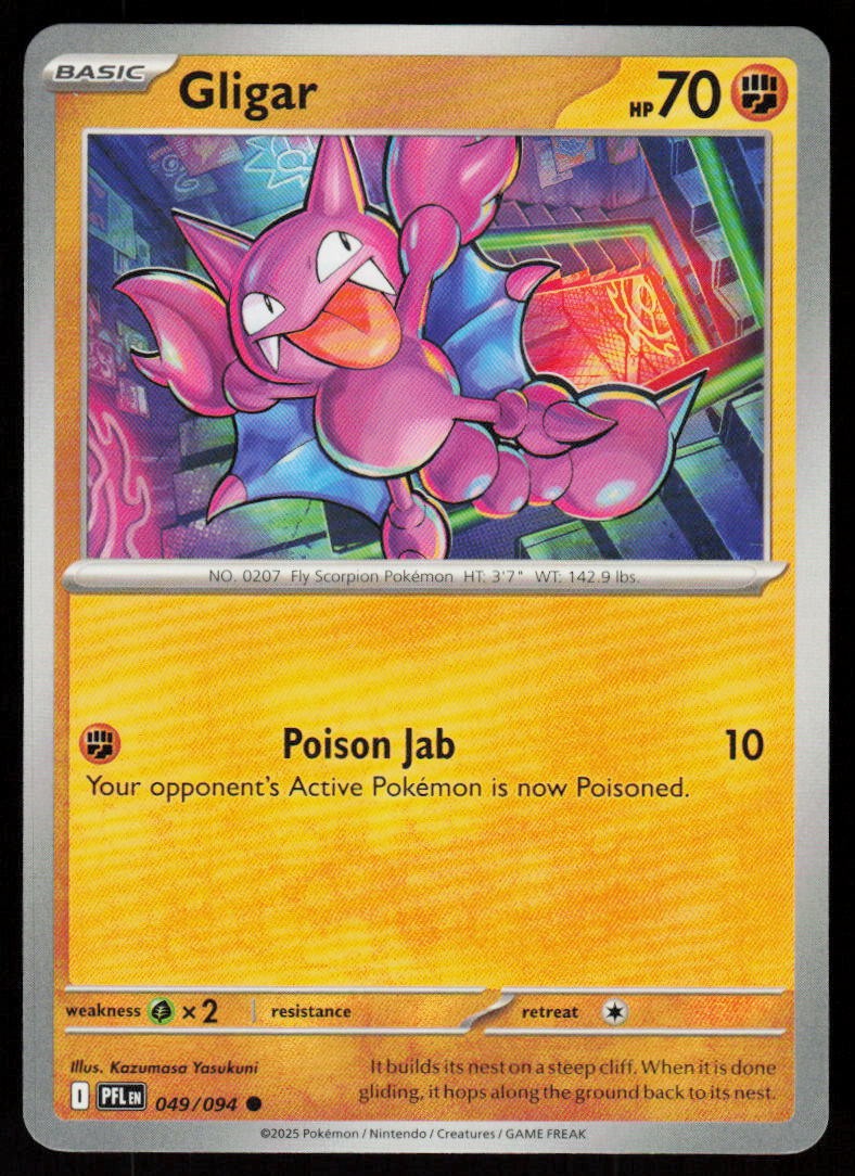 Gligar 049/094 Common Phantasmal Flames Pokemon Near Mint