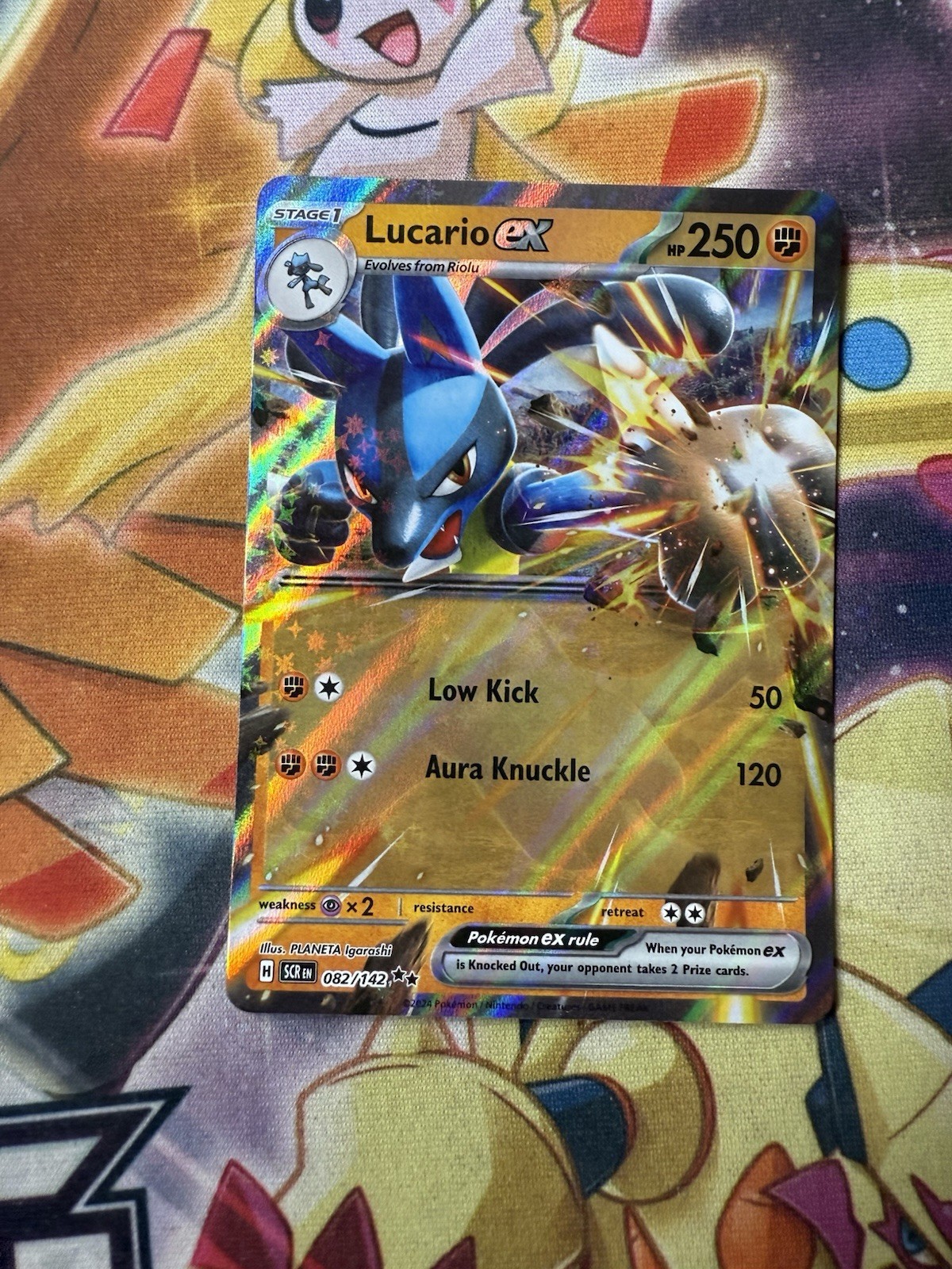 Pokemon TCG Stellar Crown #082/142 Lucario EX NM