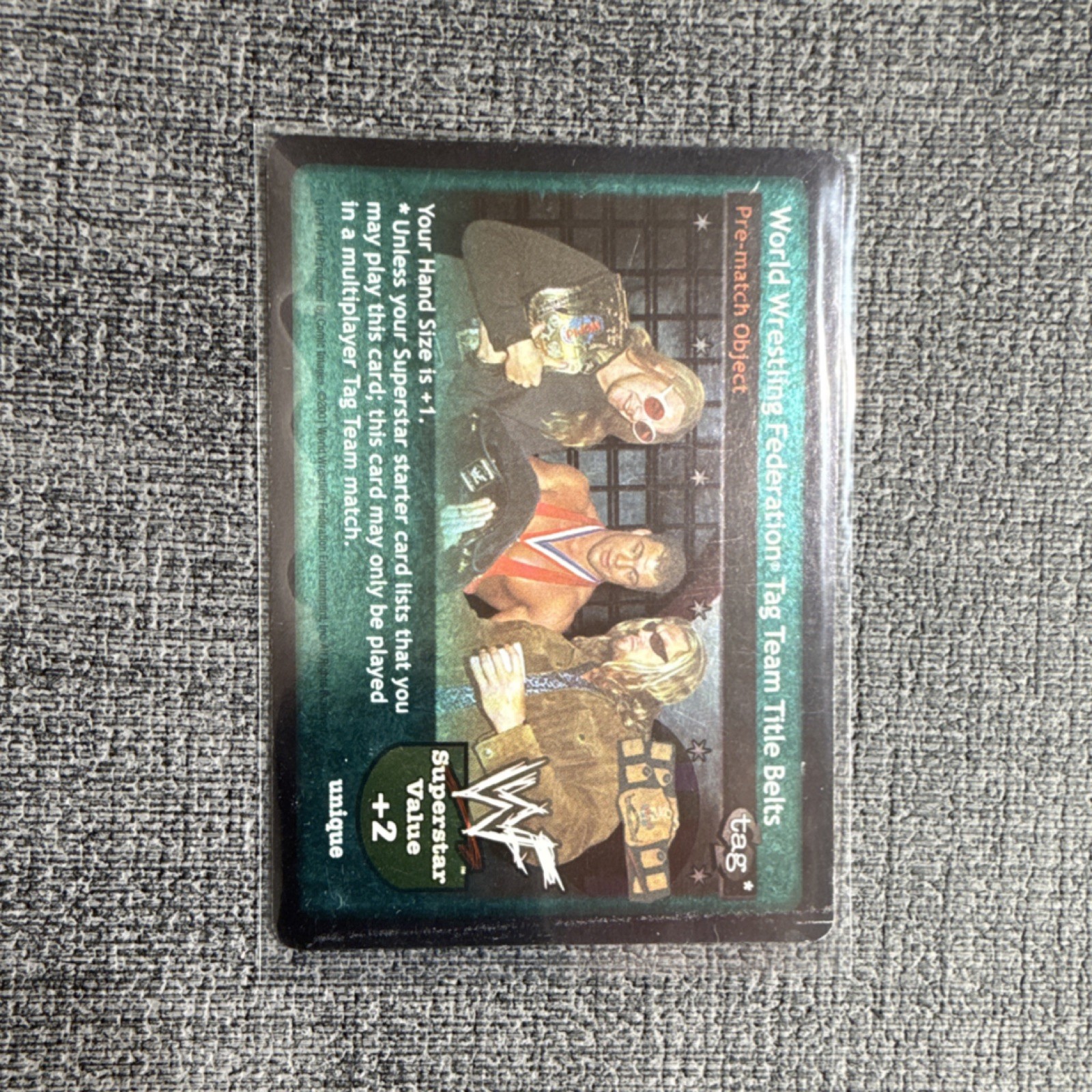 Comic Images Tag Team Title Belts Unique Raw Deal CCG Card 2001