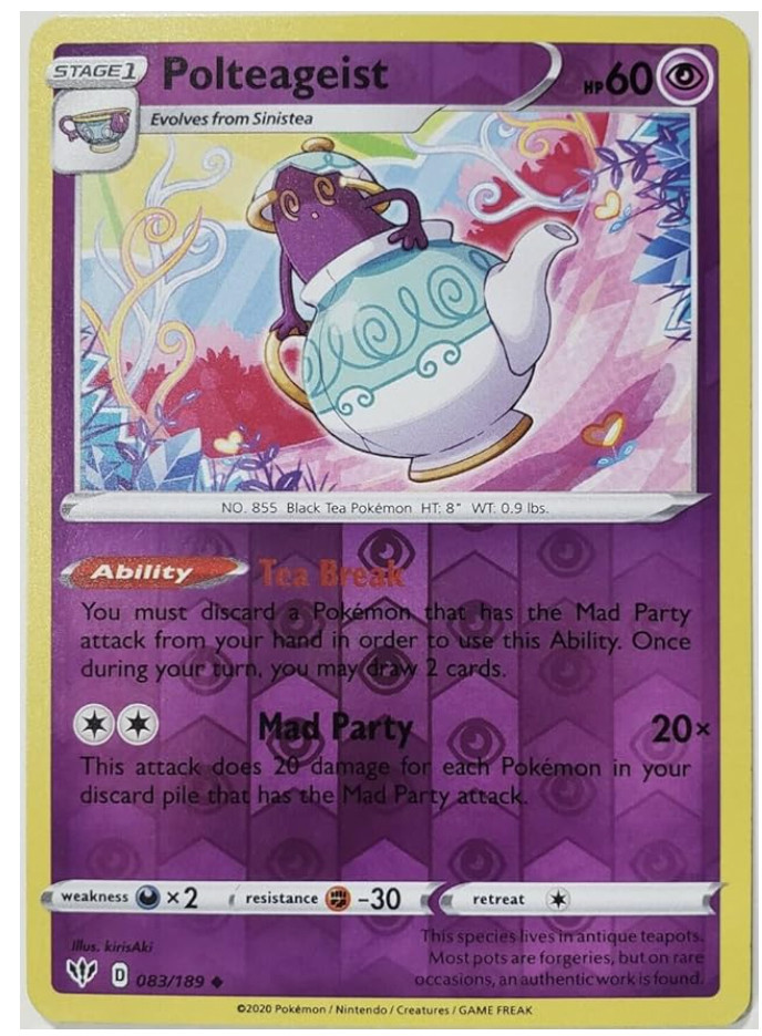Pokemon – Polteageist – 083/189 – Reverse Holo – Darkness Ablaze – NM/M – NEW